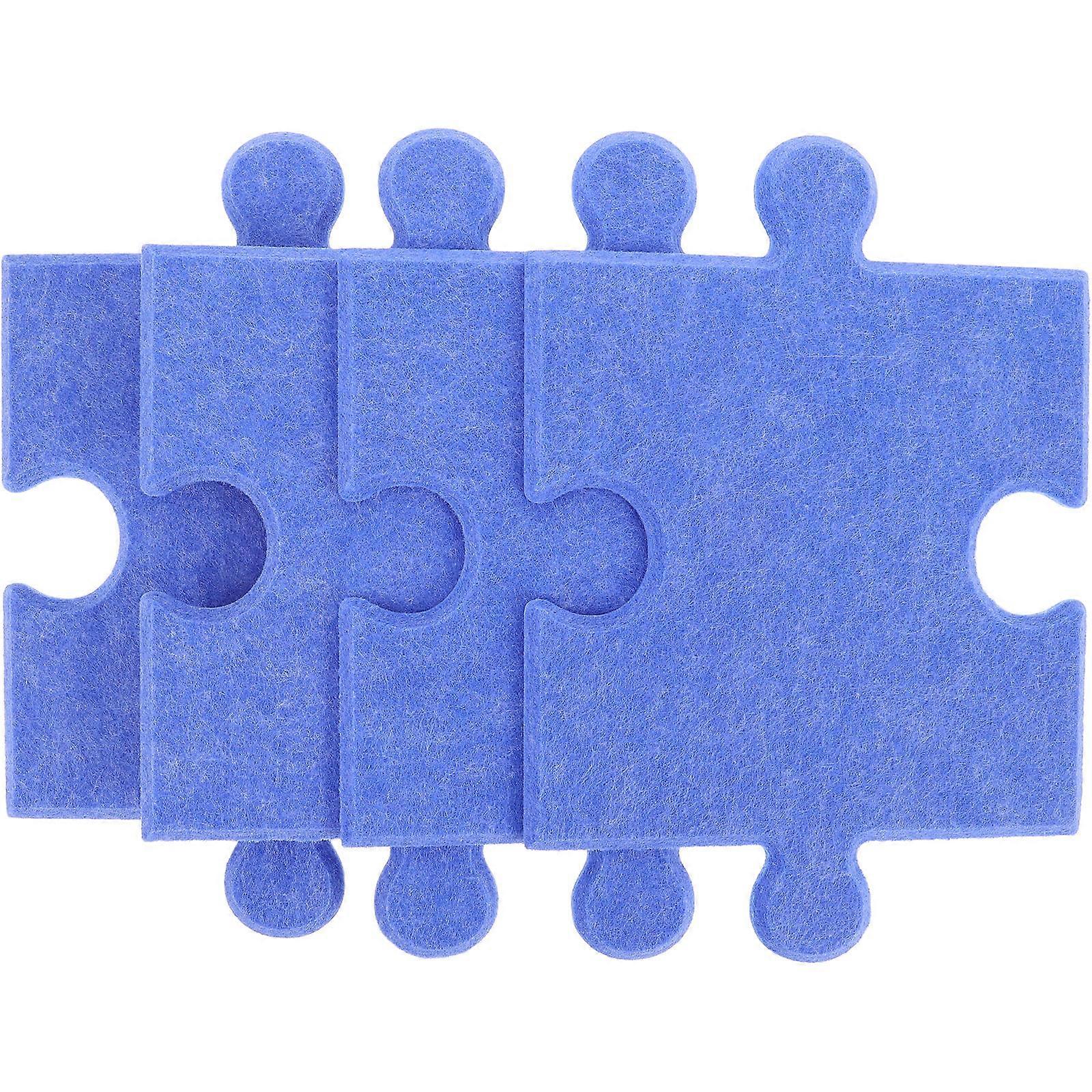 Fun Memory Cork Board Pin Board Modern Room Blue 28.90X20.30X0.90CM Wall Puzzle Shape 4Pcs