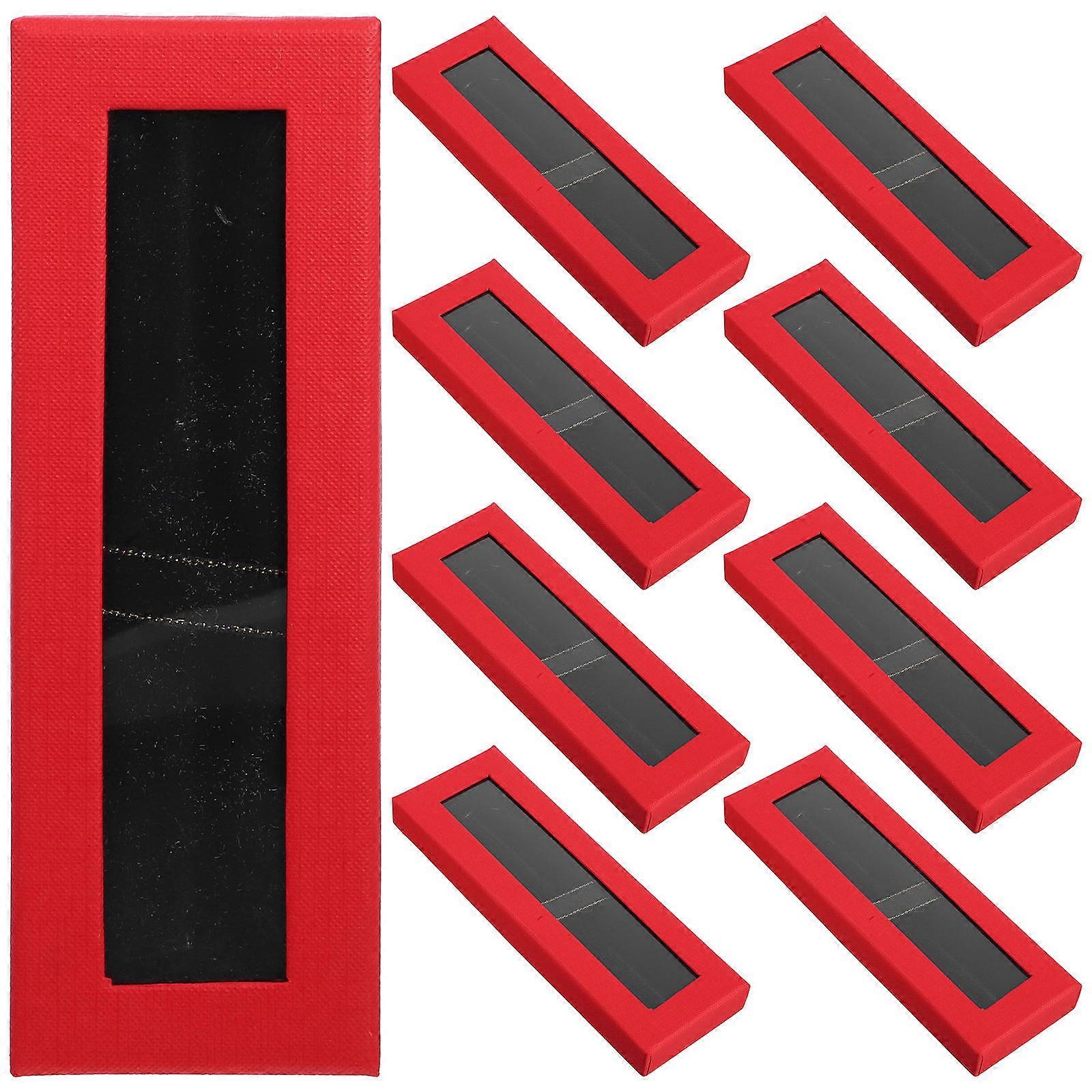 Clear Decorative Boxes with Lid   Elegant Red Packaging for Pens, Pencils, and Small Items   Perfect for Gifts, Parties, and Storage