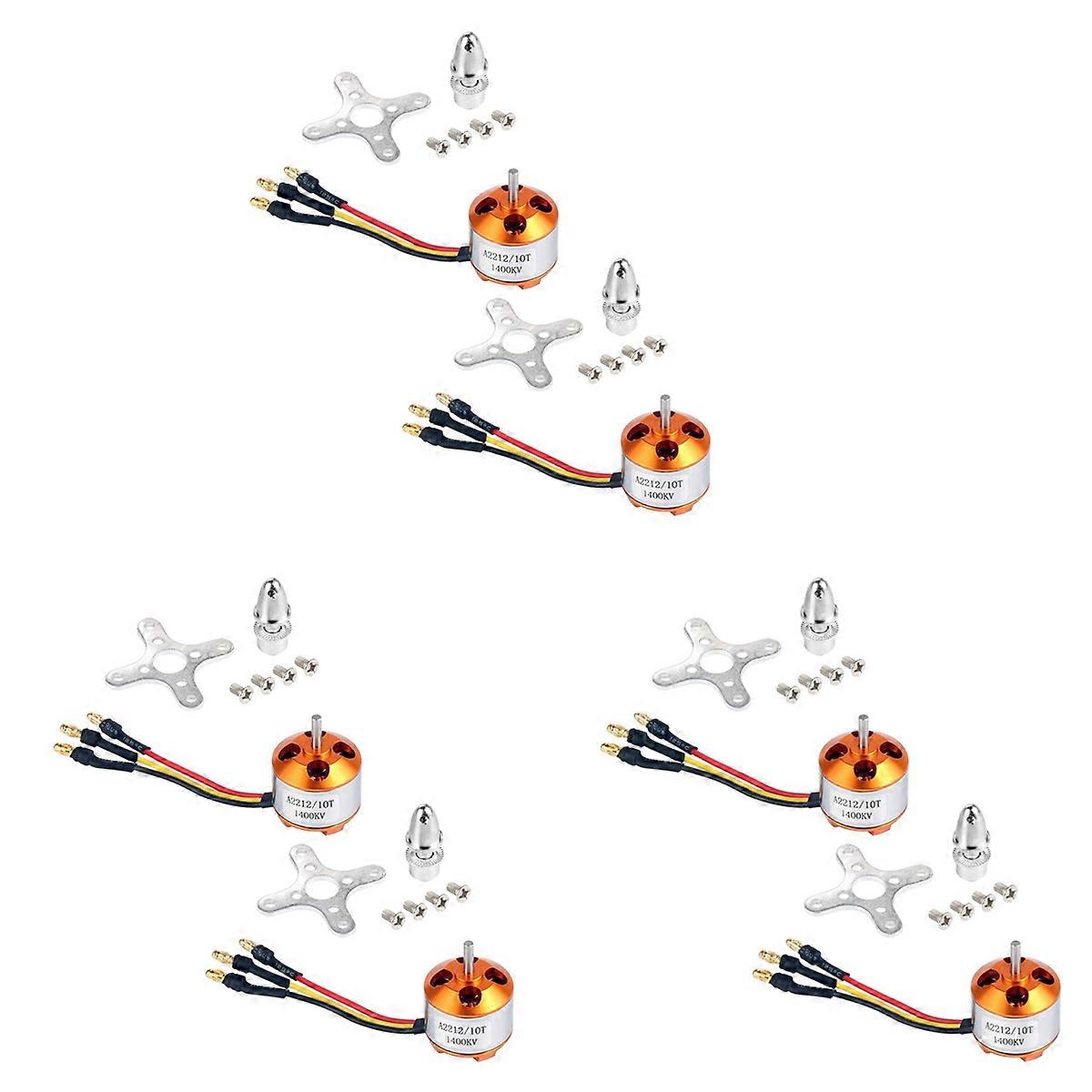 2 Pcs 2212 1400KV Brushless Outrunner Motor 10T for RC Aircraft