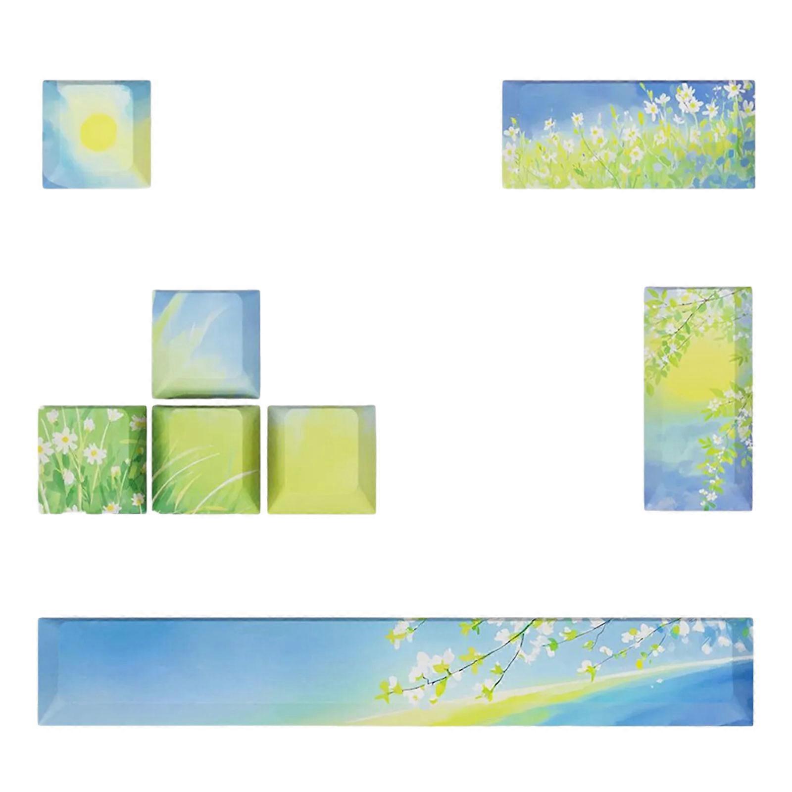 Ensemble de 8 touches multicolores en PBT à sublimation thermique, profil original 6,25U 6,25X, barre d'espace, Échap et Entrée, pour claviers de jeu DIY.