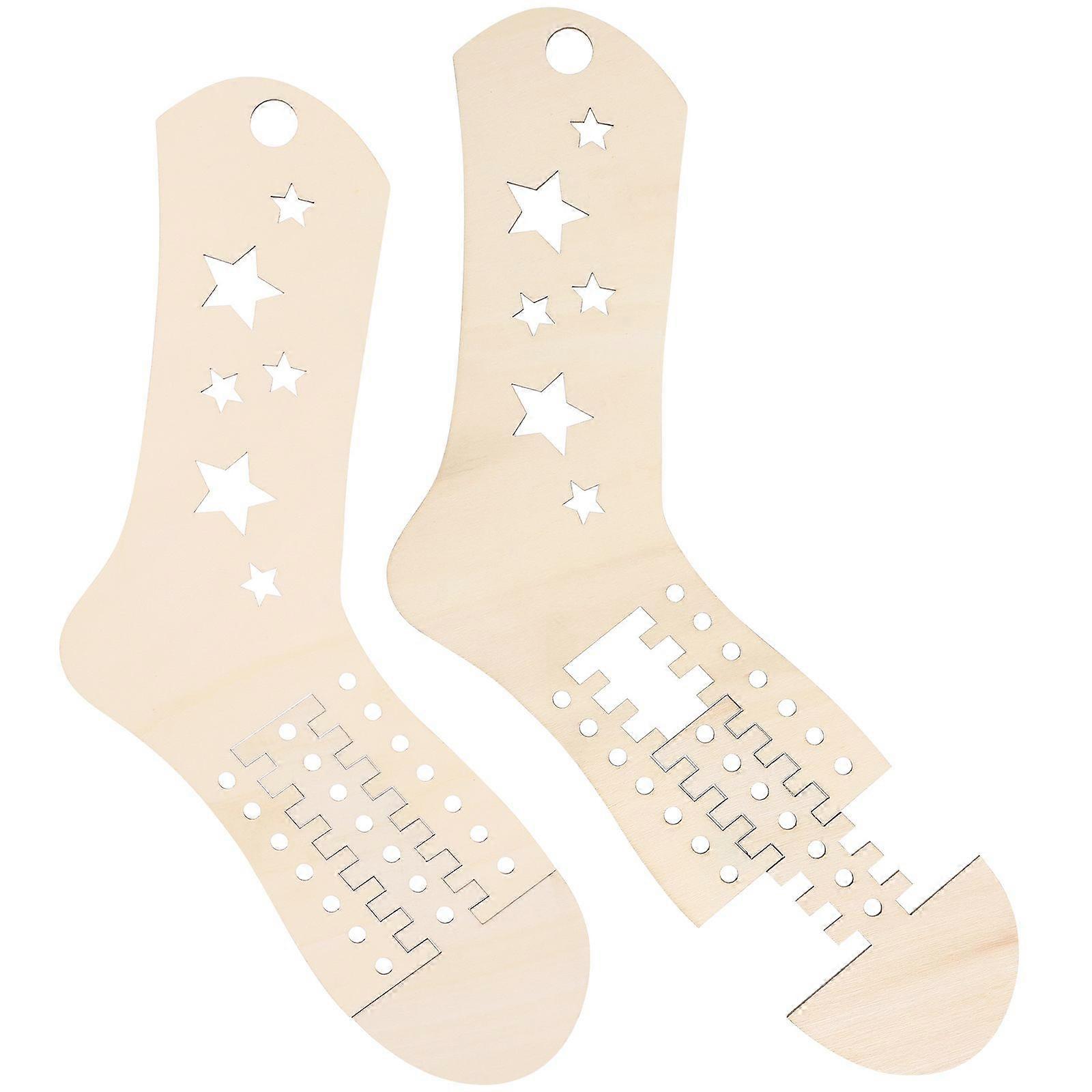2pcs Wood Sock Blockers Stocking Display Molds Knit Sock Blockers Sock Knitting Models