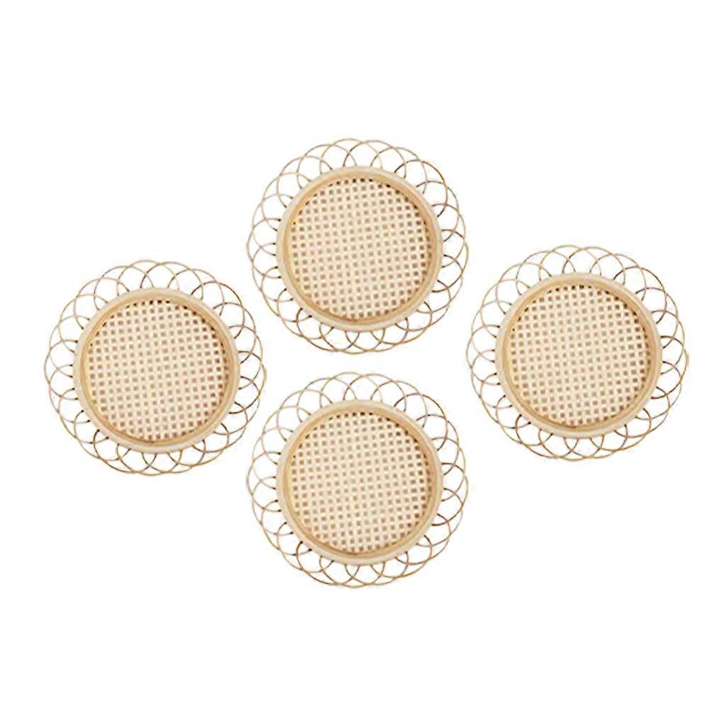 Mug Insulation Cushion Bamboo Coasters Home Use Non-slip 4Set