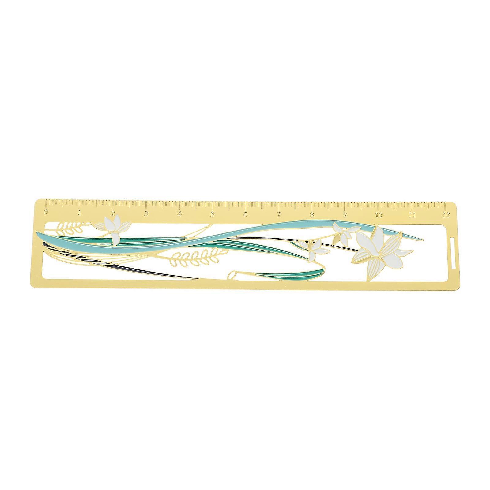 Brass Bookmark Ruler Colorful Page Marker For Readers 1Set