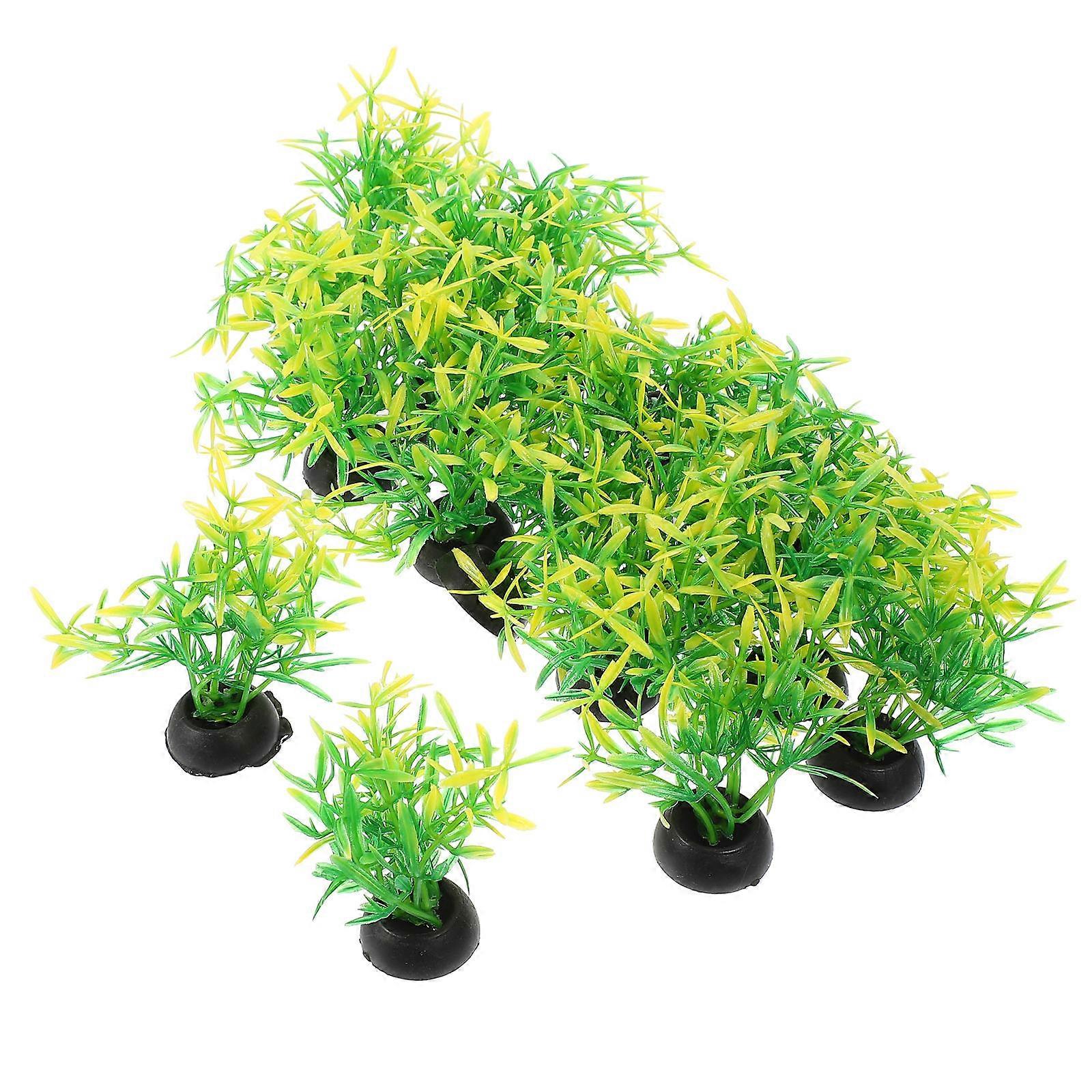 Artificial Plant Model for Fish Tank Accessories Does Not Affect Water Conditions Green 5.5x5cm 20Set