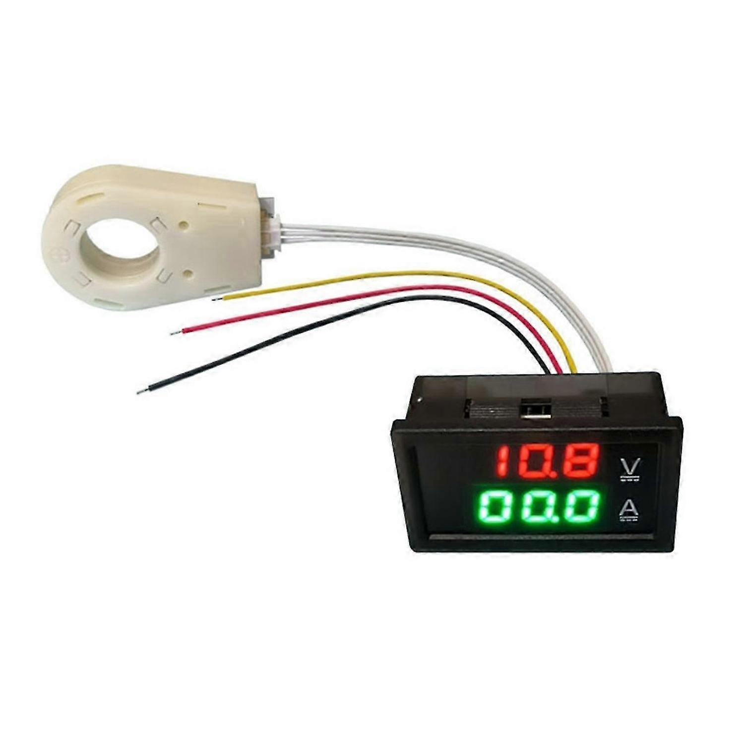 Hall Ammeter Voltmeter DC 0-300V Battery Monitor LED Digital Current Voltage Meter 12V 24V 36V 48V 6