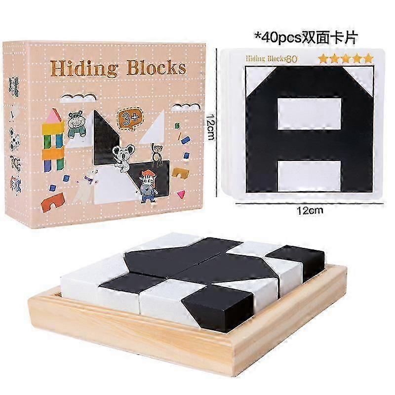 Puzzles Hidden Building Blocks Puzzles ToysWooden Hidden Block Puzzle