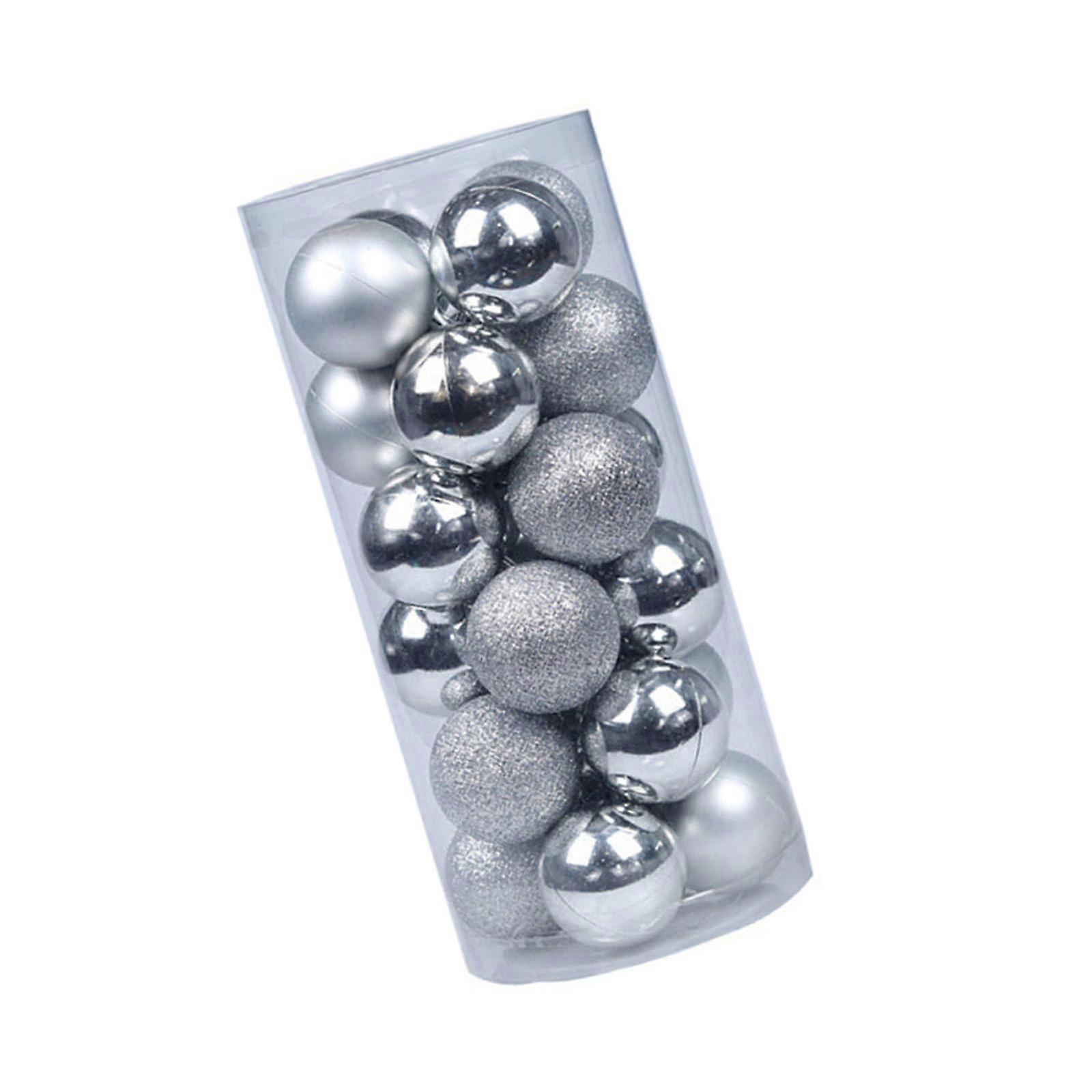 Christmas Ornament Set Portable Shatterproof Ornaments For Christmas Tree Silver