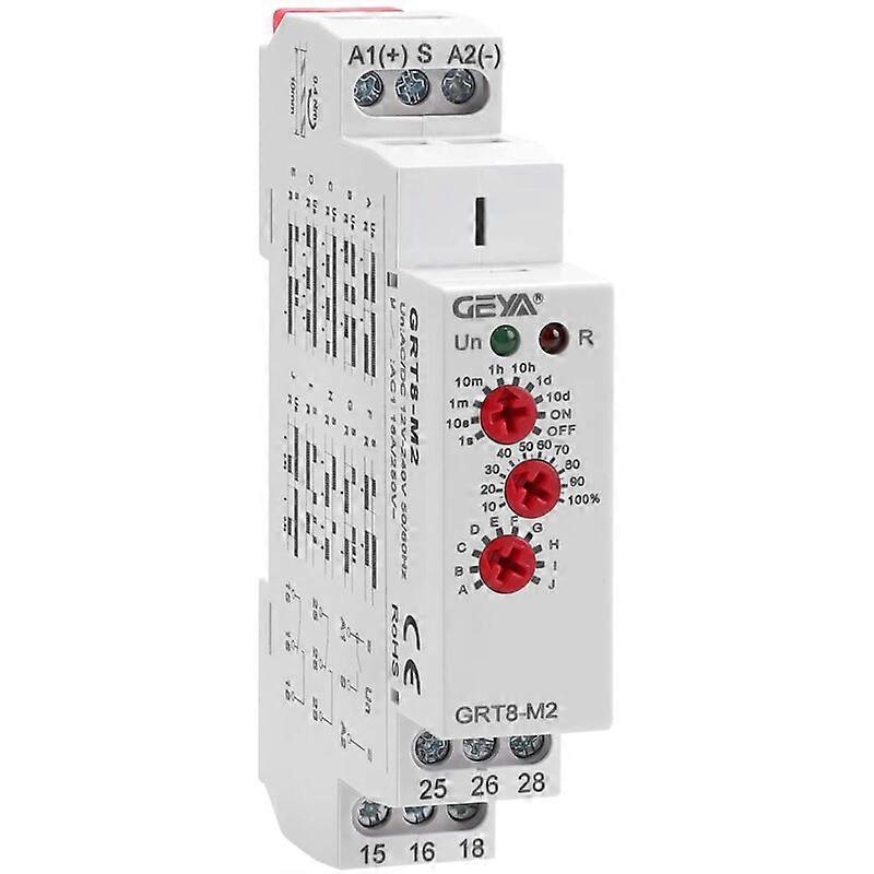 16A Multi-function Time Delay Relay 10 Function AC/DC12V-240V 2SPDTs Control Time Relay(GRT8-M2,AC/DC12V-240V) hwy