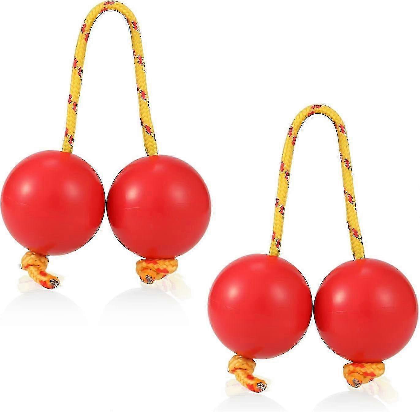 2 ζευγάρια Aslatua Shakers, Αφρικανικό Κρουστό Όργανο, Asalato Rhythm Balls, Kashaka Musical Shaker, Egg Shaker Rattles - GXCC Red