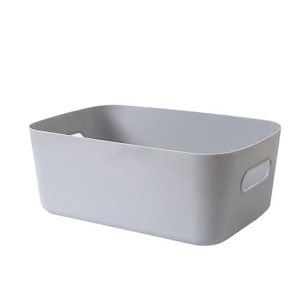PP Storage Basket Replacement Solid Color NonSlip Household Book Snack Tableware Organization Case Container Organizer Gray