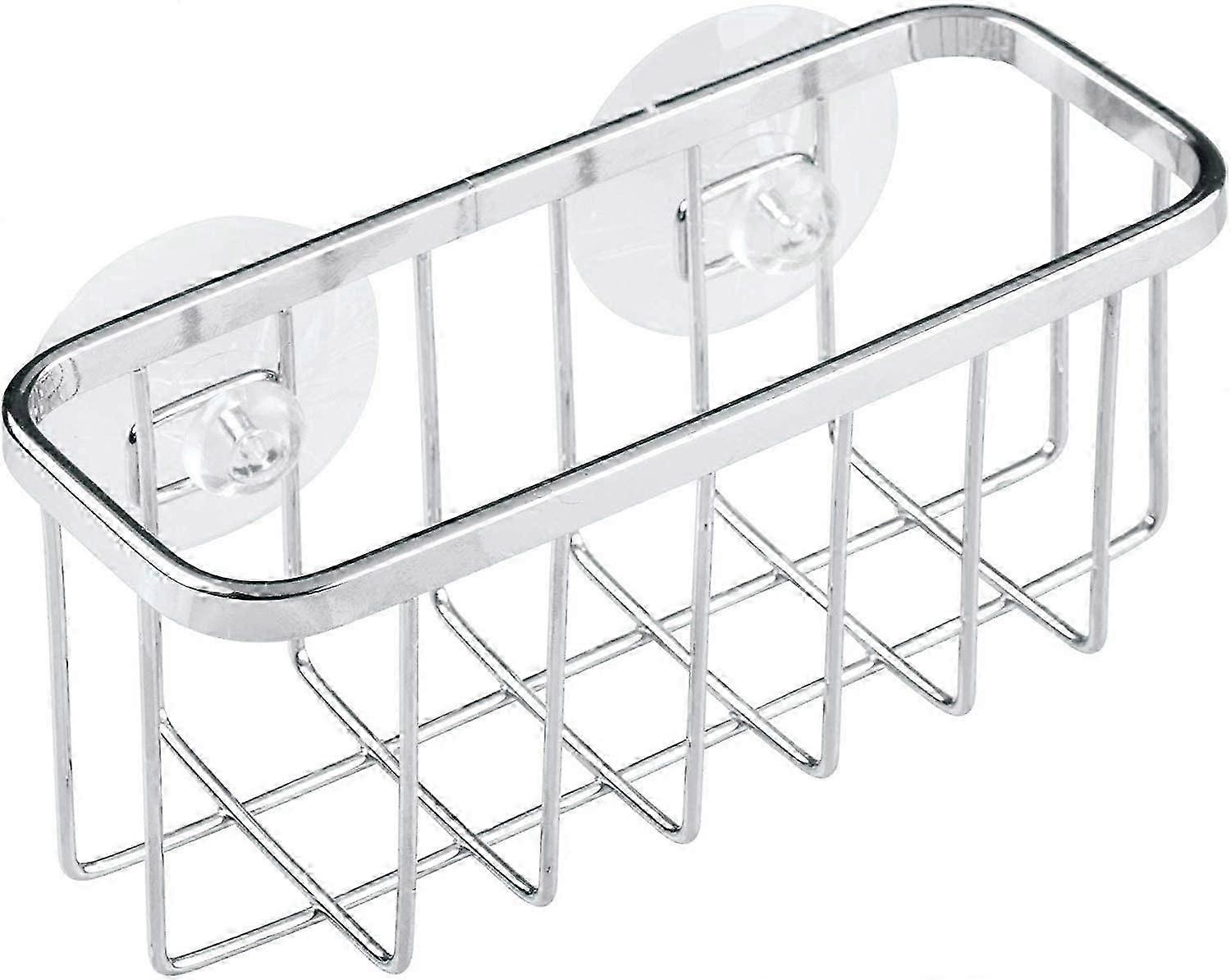 Metal Sink Sponge Holder With Space-saving Design, Stainless Steel Storage Shelf For Quick Water Drainage, Drainage Rack With Rust-proof Material,