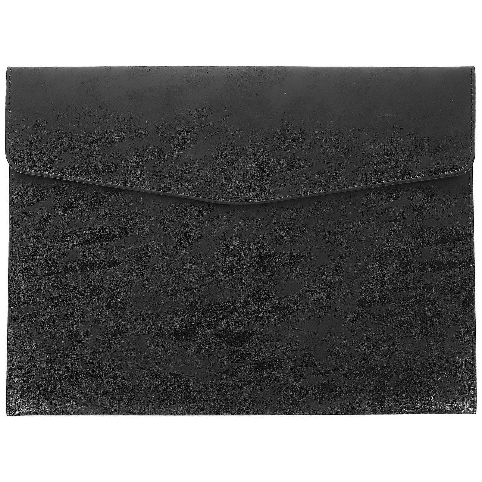 Pu Document Holder File Storage Folder For Business Users Black 33x24x0.4cm Transport Documents 1Set