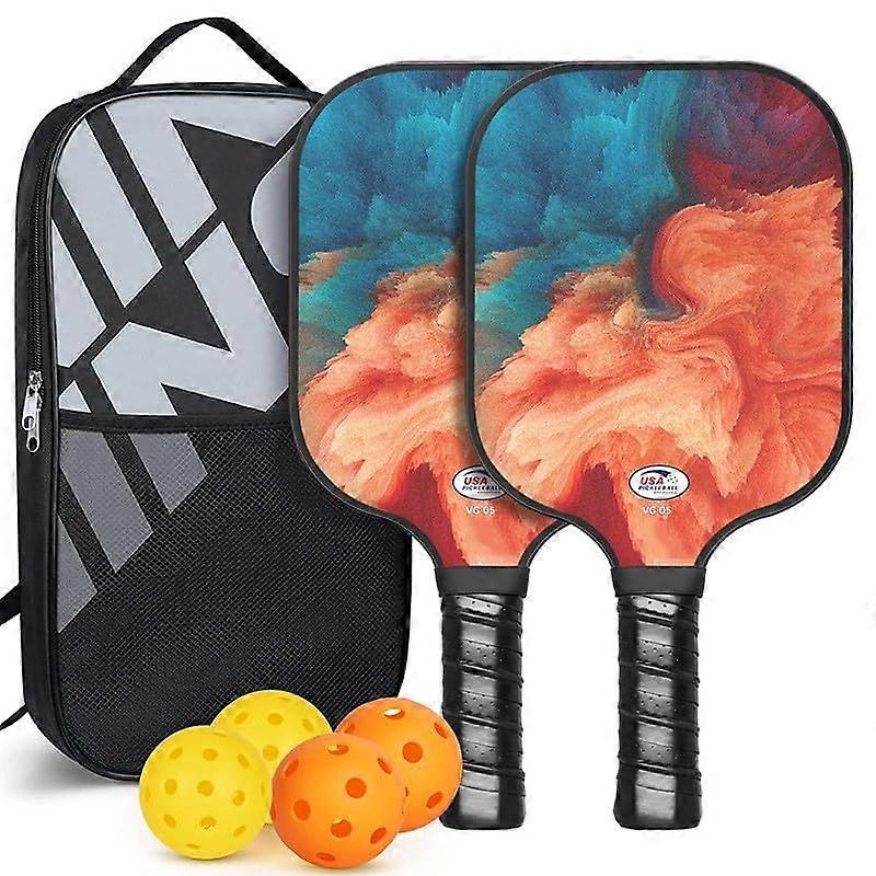 Lightweight fiberglass pickleball paddles, 2pack, USAPAapproved with balls bag