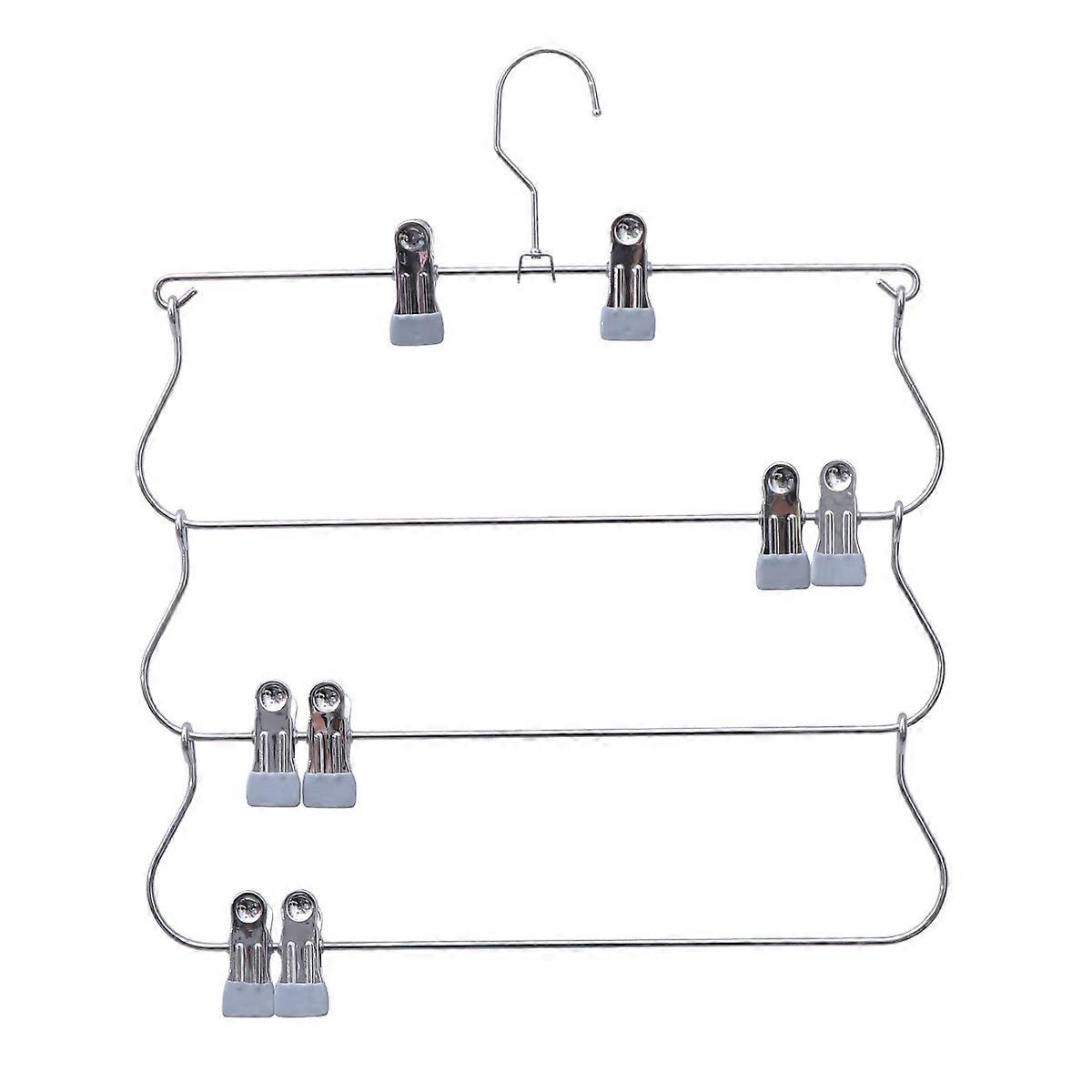 Multi Layer Hanging Hanger Hook Skirt Hangers Space Saving PVC Material 1Set