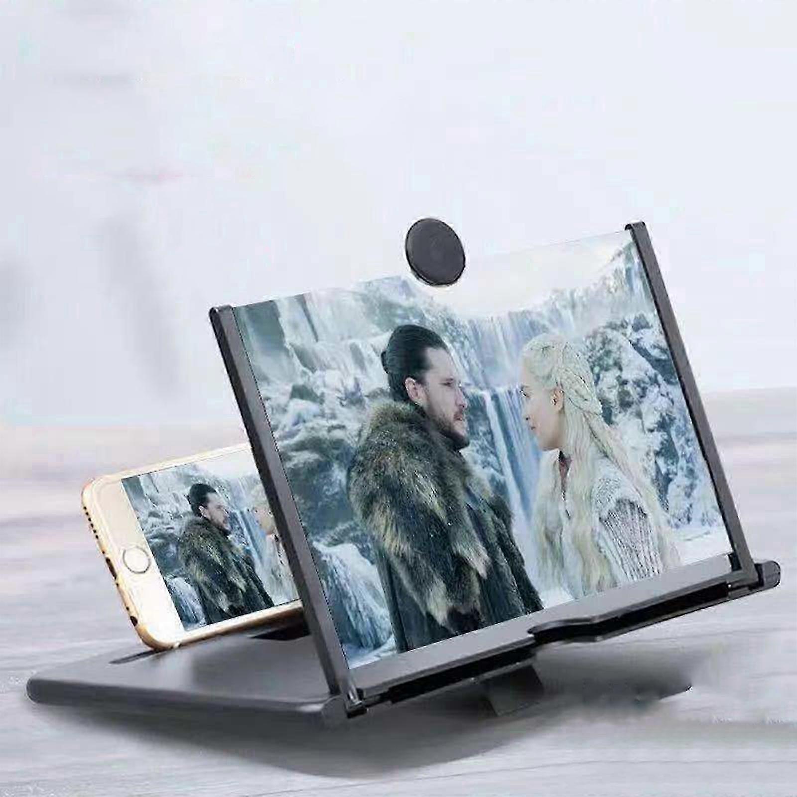 Lupa de tela de celular de 10 polegadas / 12 polegadas, lupa de tela 3D, projetor de celular dobrável para assistir filmes e vídeos