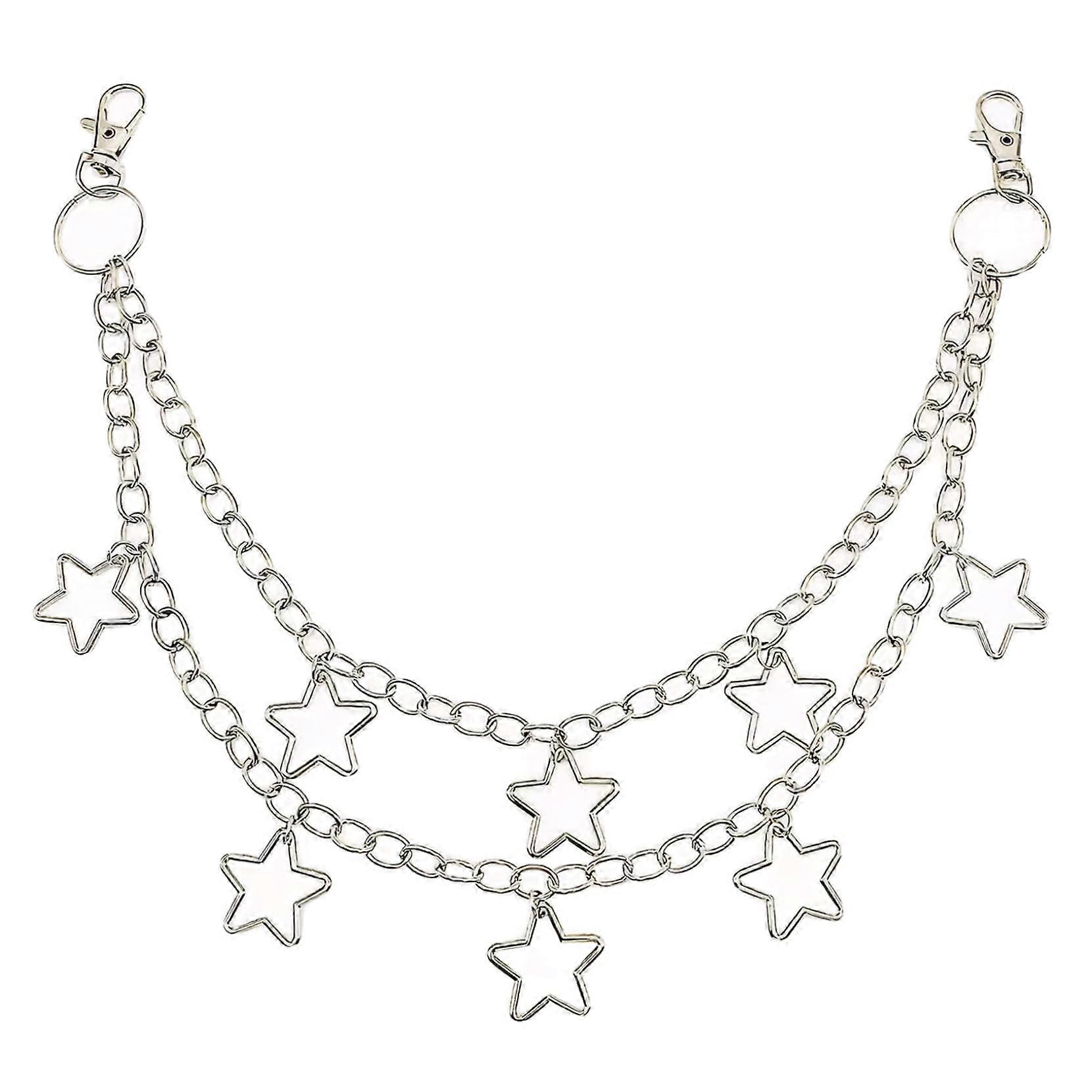 Trouser Chain for Women Dual Layer with Star Charm and Clip