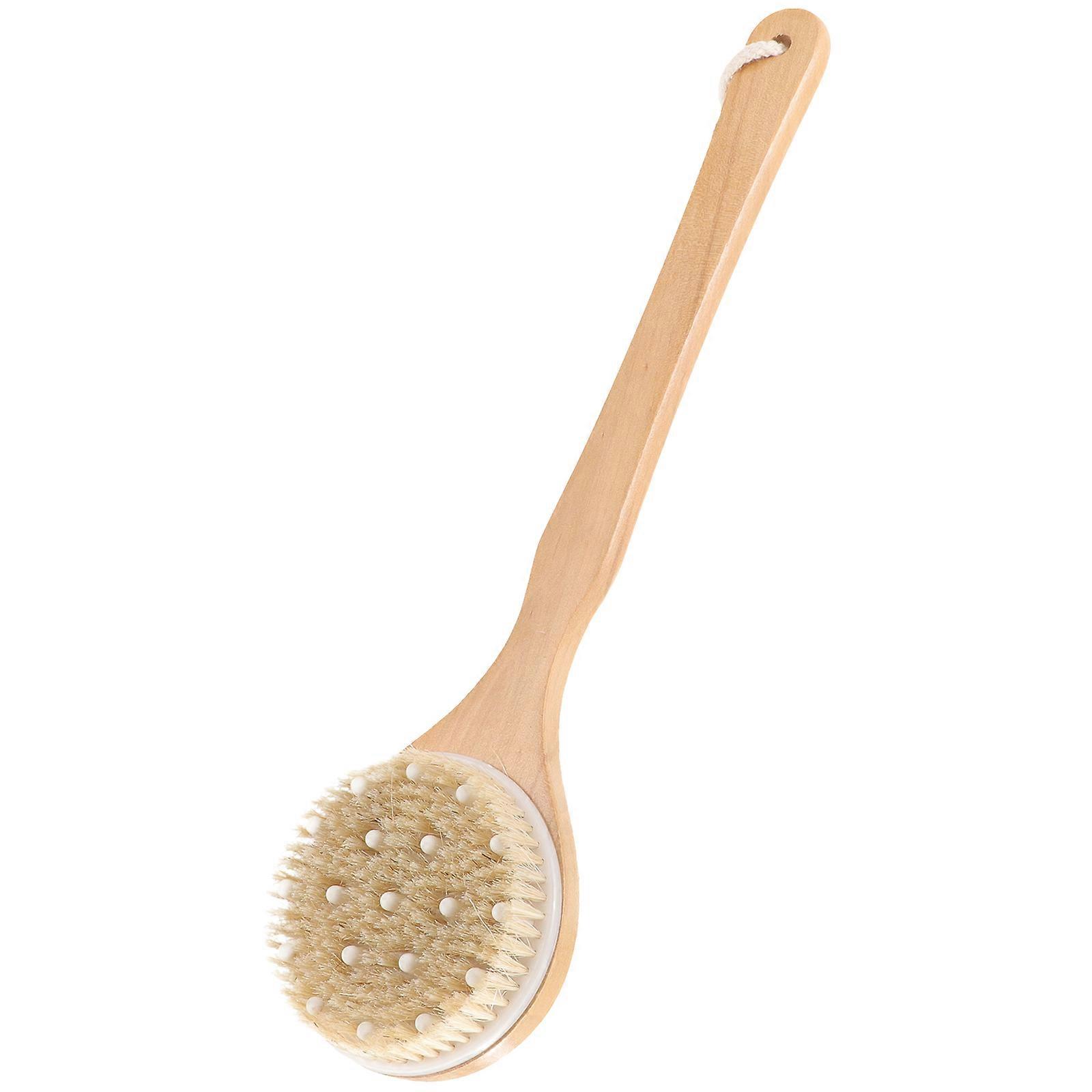 Here's a polished and professional product description based on the title you provided:
**Long Handle Bath Brush with Boar Bristles – Deep Body