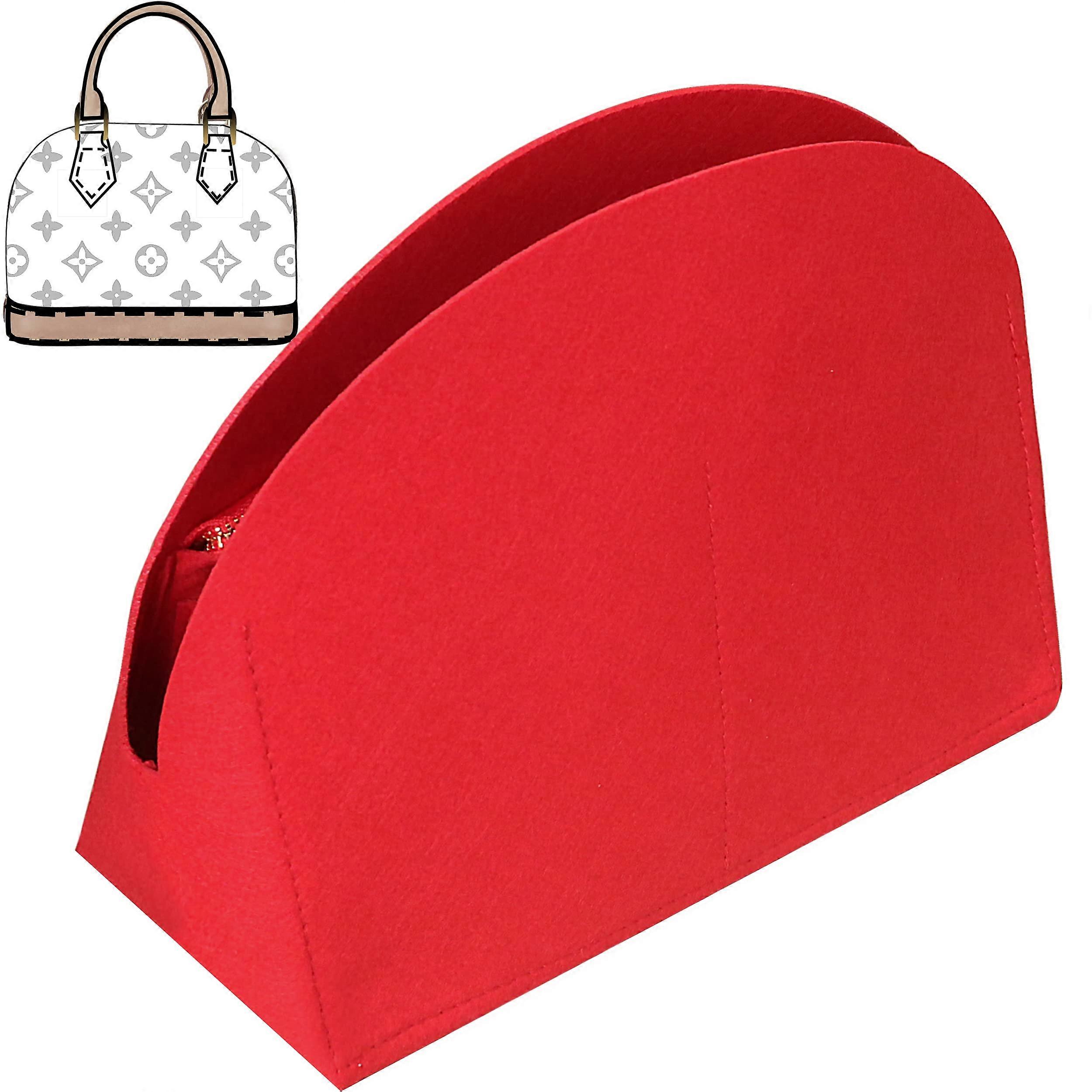 Handbag Organizer for Alma Insert, Felt Bag Organizer Purse Organizer Insert for Alma PM BB Insert Organizer (BB, Red) Red Alma BB