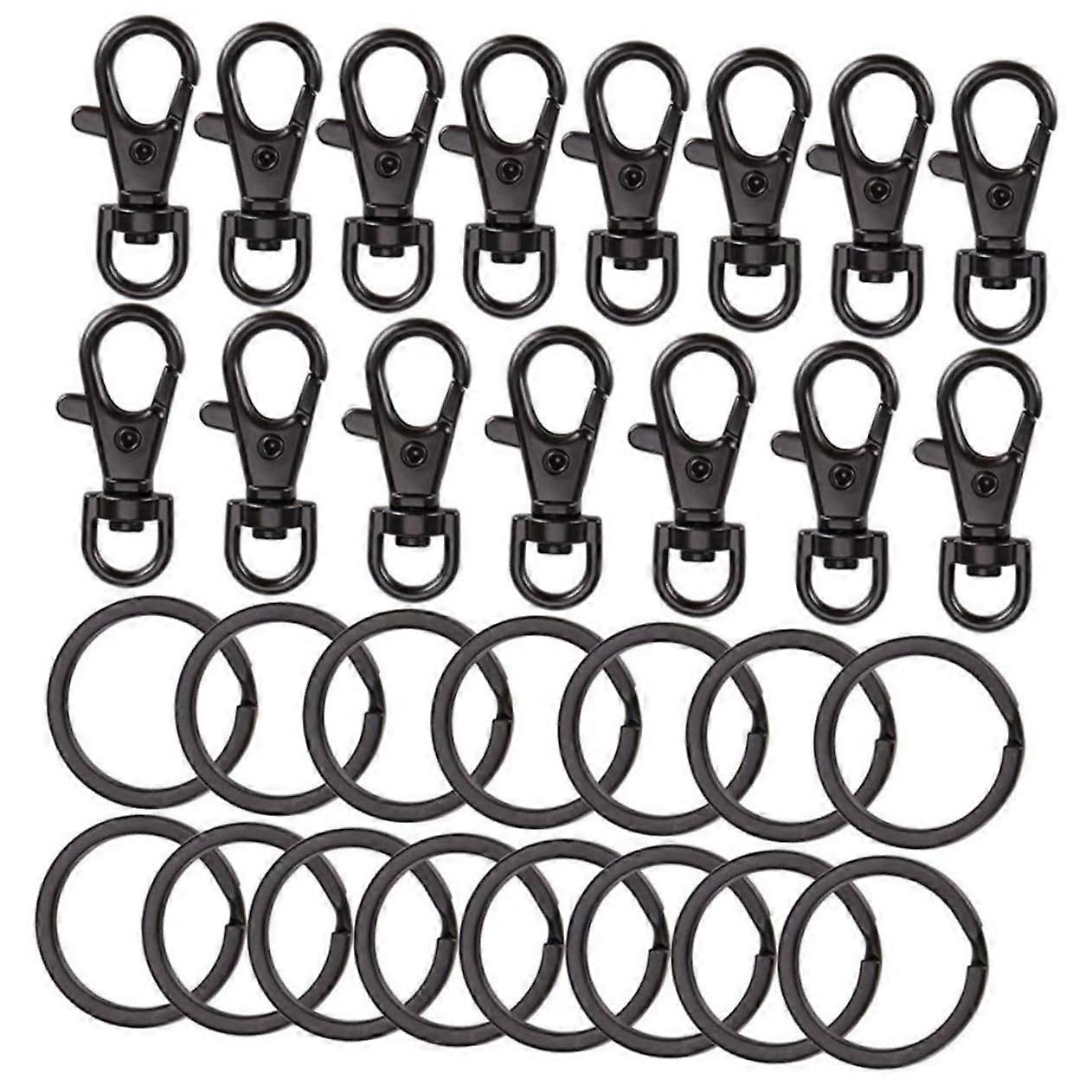 Key Chains Pack Of 15 With Lobster Clasps And Rotating Carabiner Hooks For Key Fobs Metal
