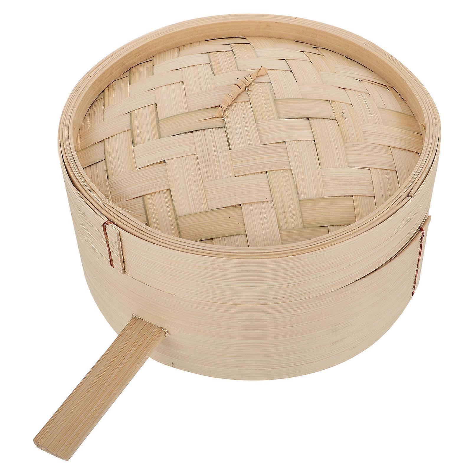 Small Vegetable Steamer Bamboo For Cooking Nutrient Retention Traditional Design 7.9×7.9×3.9in 1Pack