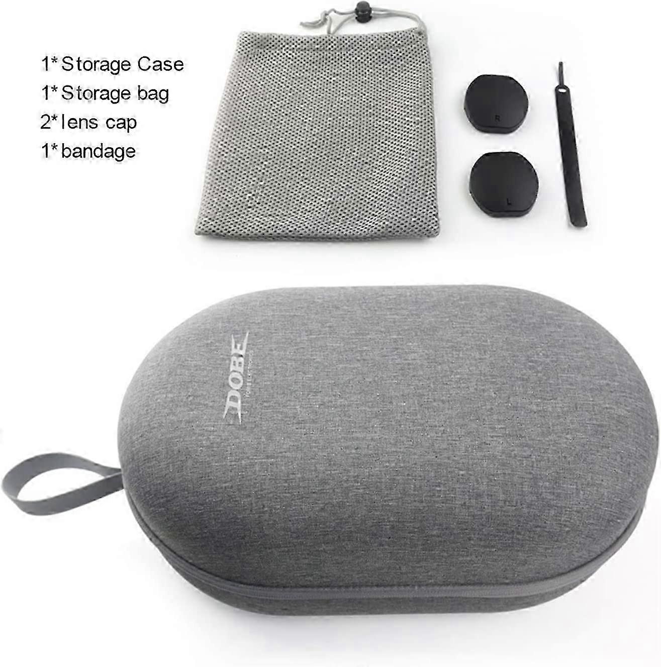 Hard Carrying Case for PS VR2 Headset Controllers with Lens Protector Portable Travel Cover Bag with Bandage