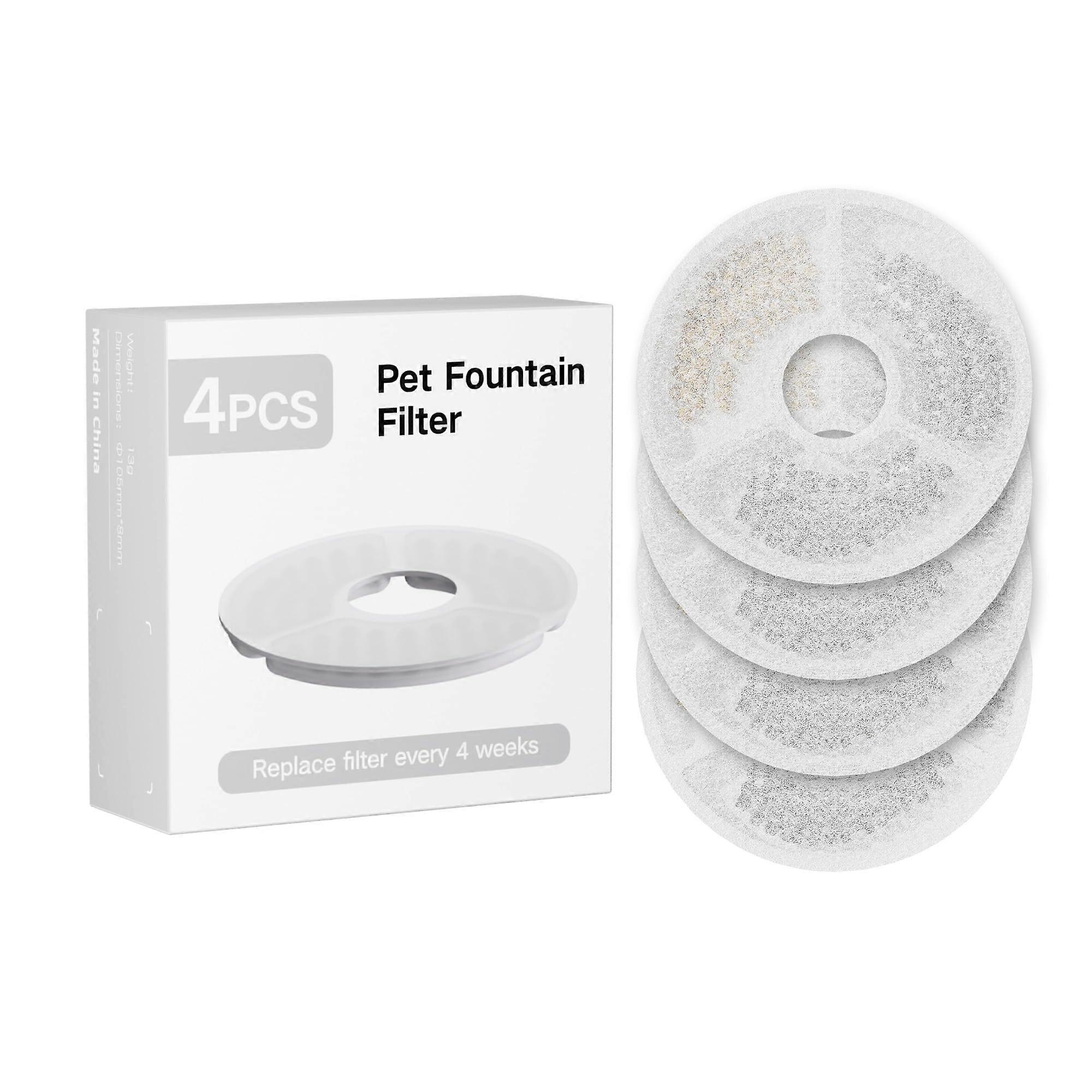 Cat Fountain Filter Pack Of 4 Drinking Fountain Filters With Activated Carbon And Resin Triple Filtration