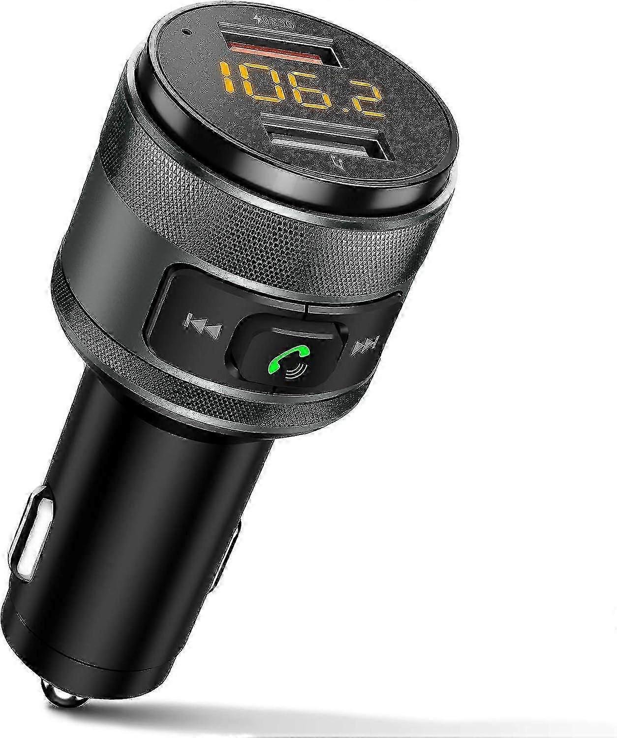 Bluetooth 5.0 Fm Transmitter For Car, 3.0 Wireless Bluetooth Fm Radio Adapter Music Player Fm Transmitter/car Kit With Hands-free Calling And 2 Usb Po