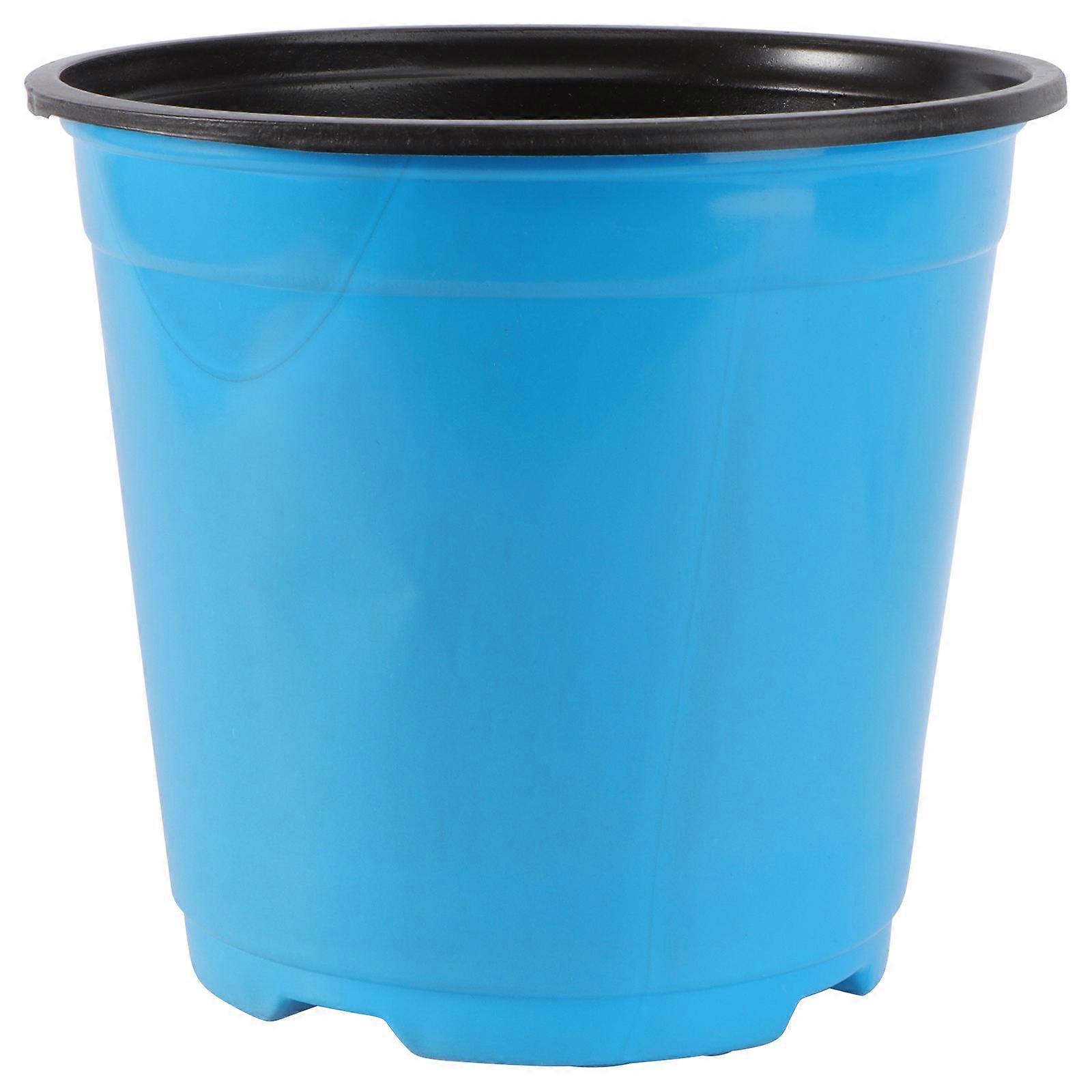 Round Bucket Thicken Plastic Flower Pots for Garden and Balcony, Durable Planter for Trees, Flowers, and Plants, Blue with Random Liner Color