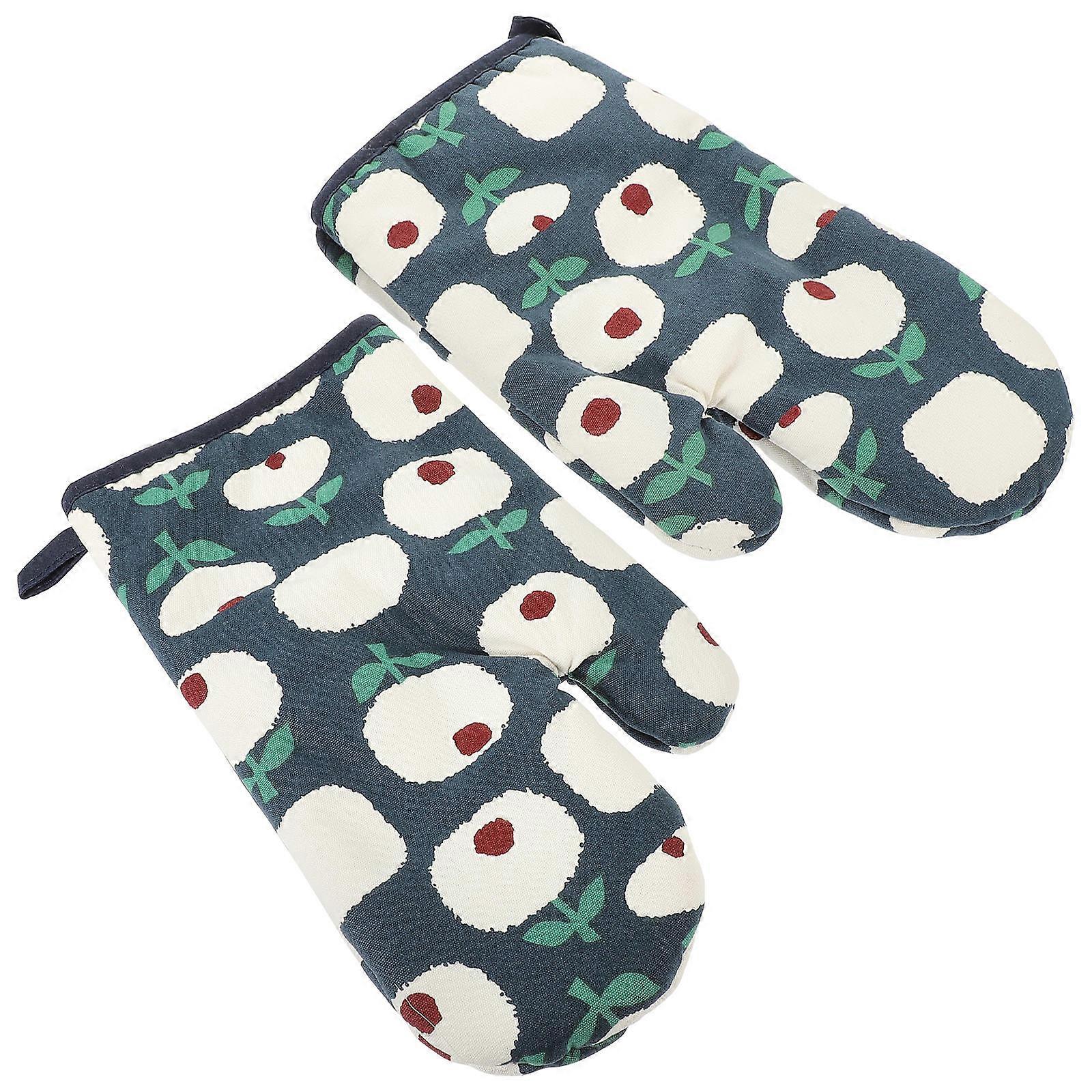 Oven Gloves Heat Resistant Protective Kitchen Tools 27x16x2cm Pattern 1 Pair