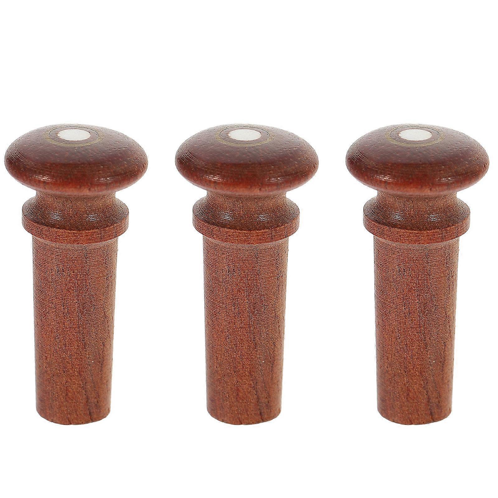 Violin Parts Classic Design Cylindrical Violin Tailpiece End Pin Light Brown 2.50X1.40X1.40CM 3Pcs