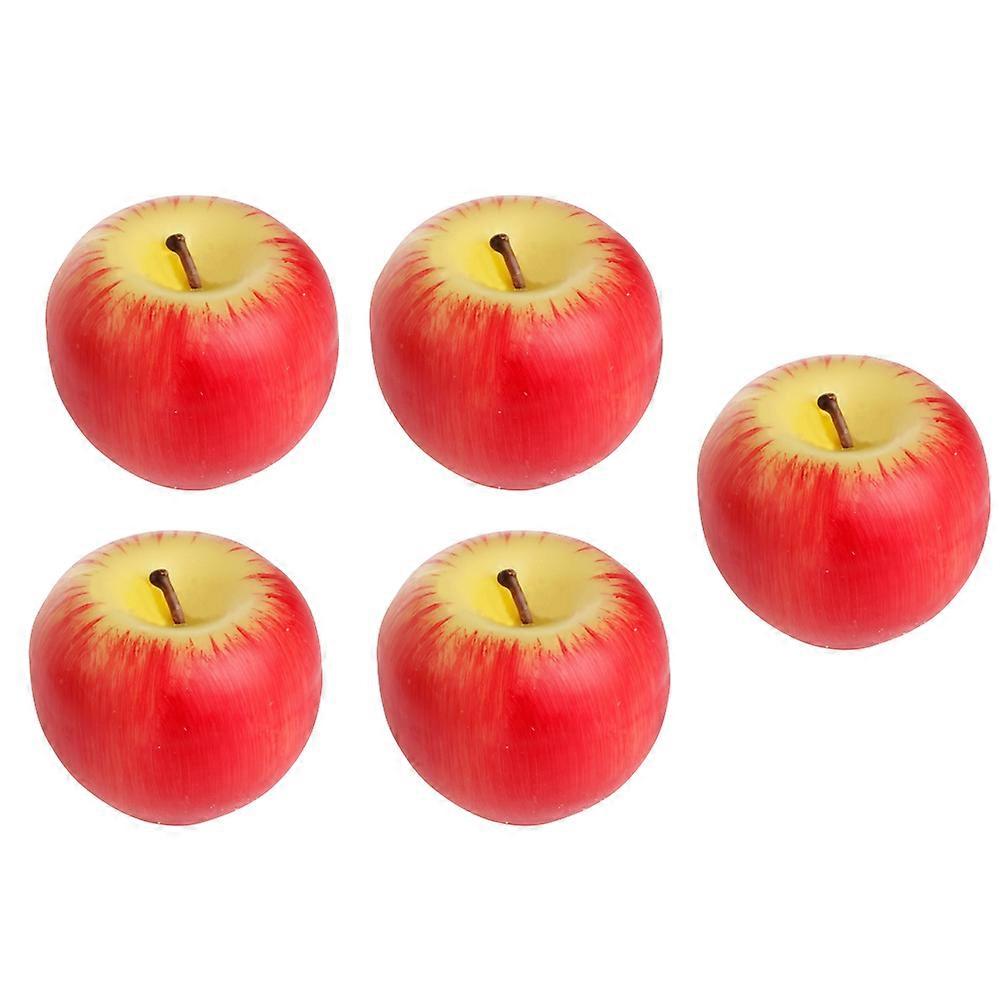 Artificial Fruit Candles Mini Artificial Apple Decorations For Home Adornment 5Pcs