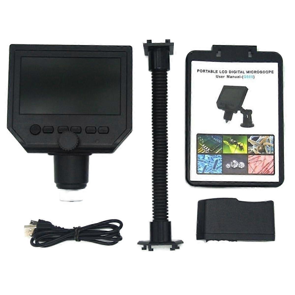 Microscope 600X Magnification 3.6MP USB Portable Digital Electronic Microscope LED Illumination 8VGA
