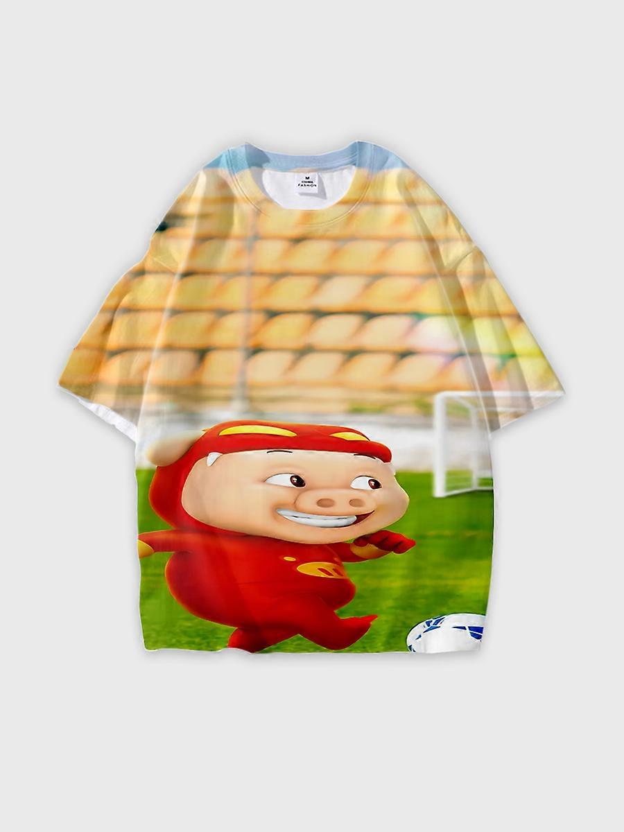 T-shirt round neck Animation Role Pattern loose short sleeve D21