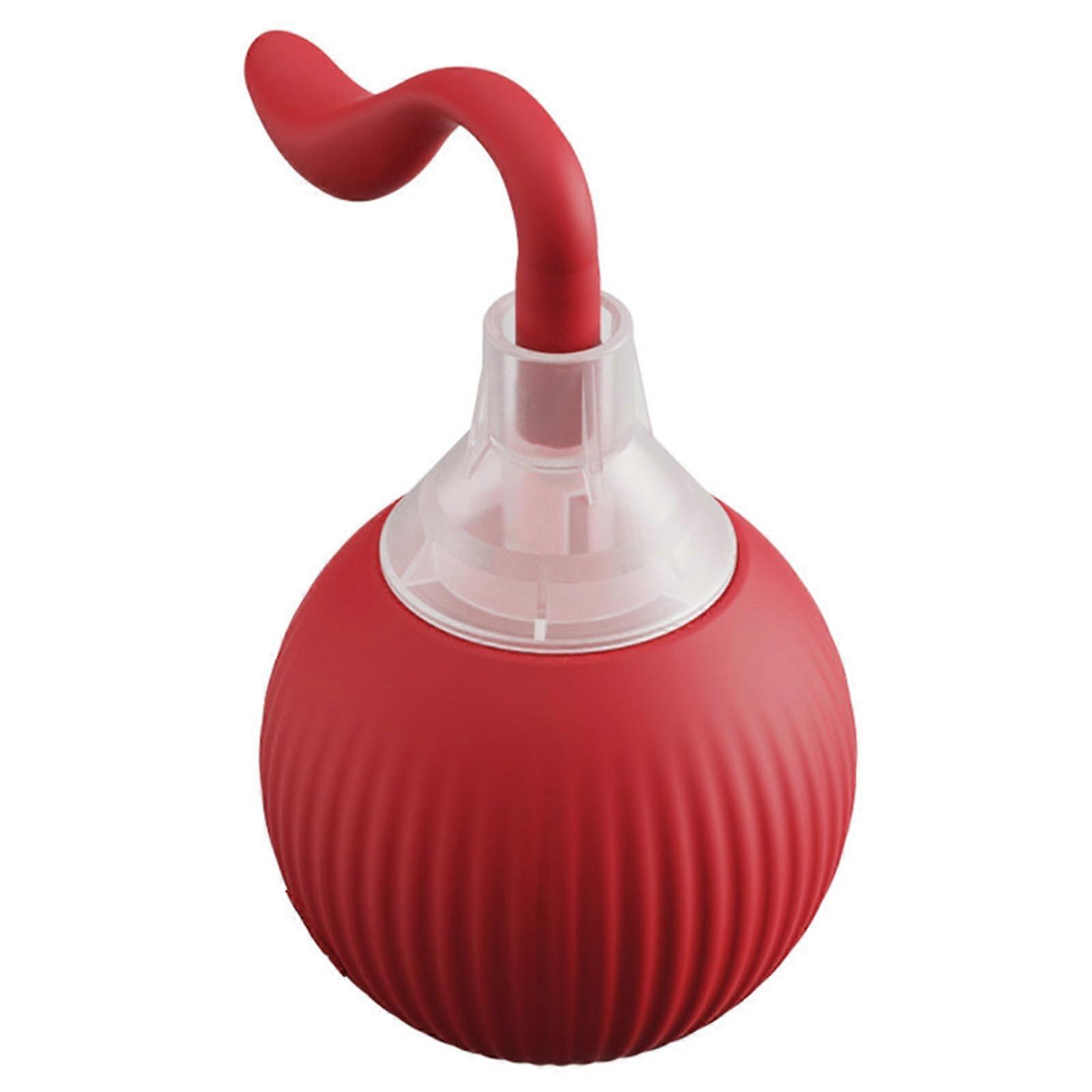 Silicone cat toy with tail, interactive pet toy for cats, red