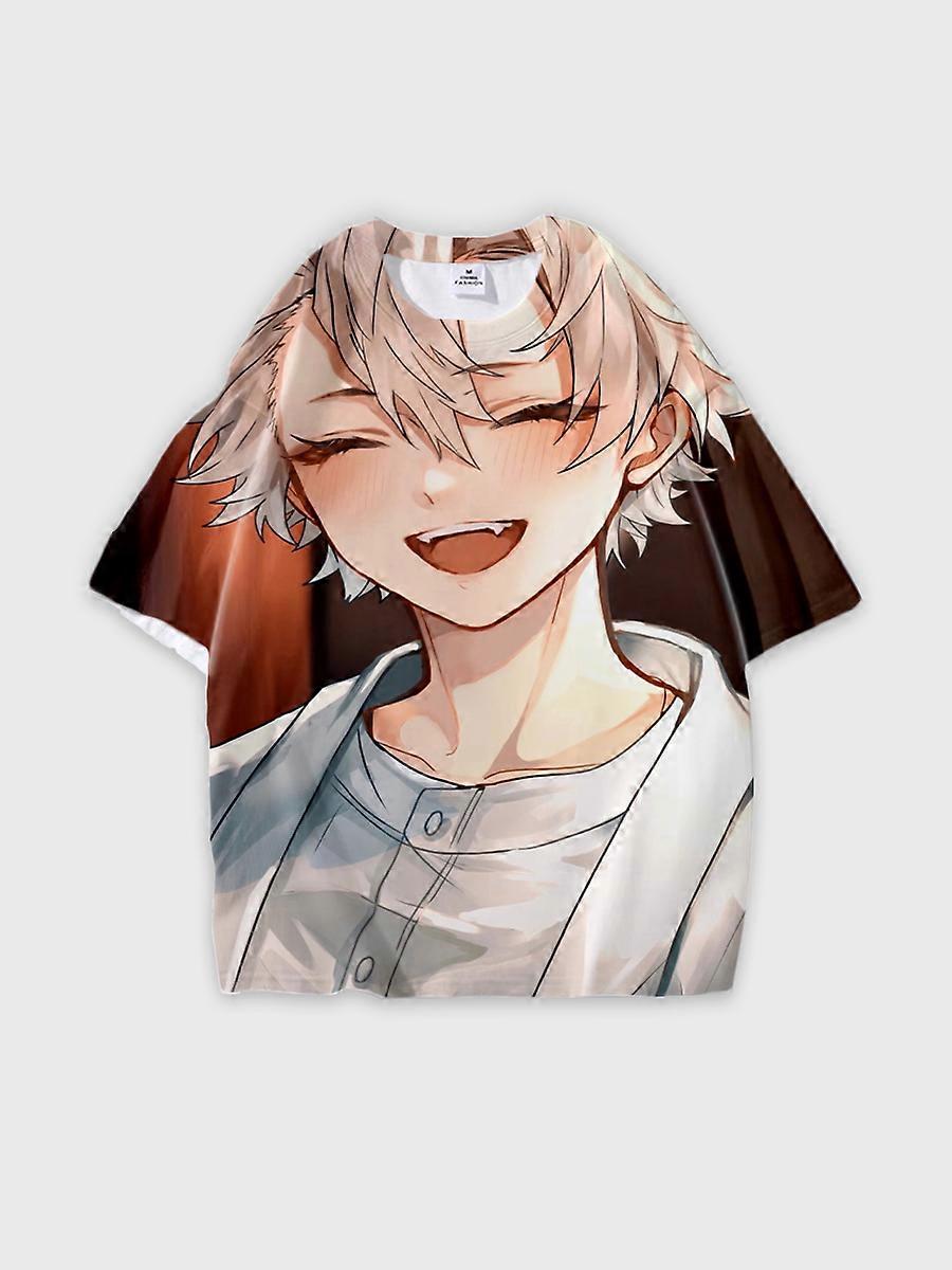 T-shirt round neck Character Pattern loose short sleeve P715