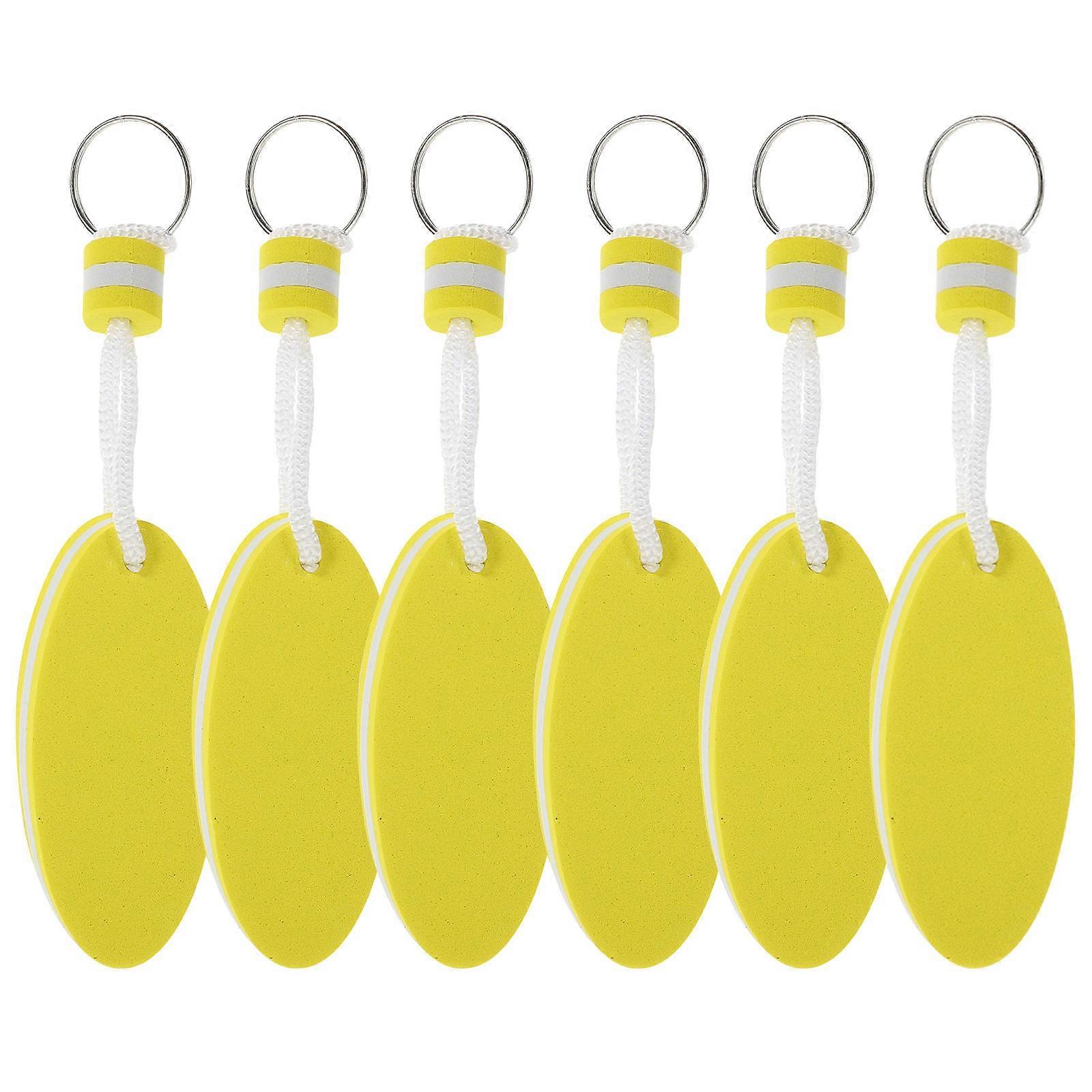 Floating Keyrings for Water Sports and Boating Prevent Keys from Dropping 6Pcs EVA Oval Shape