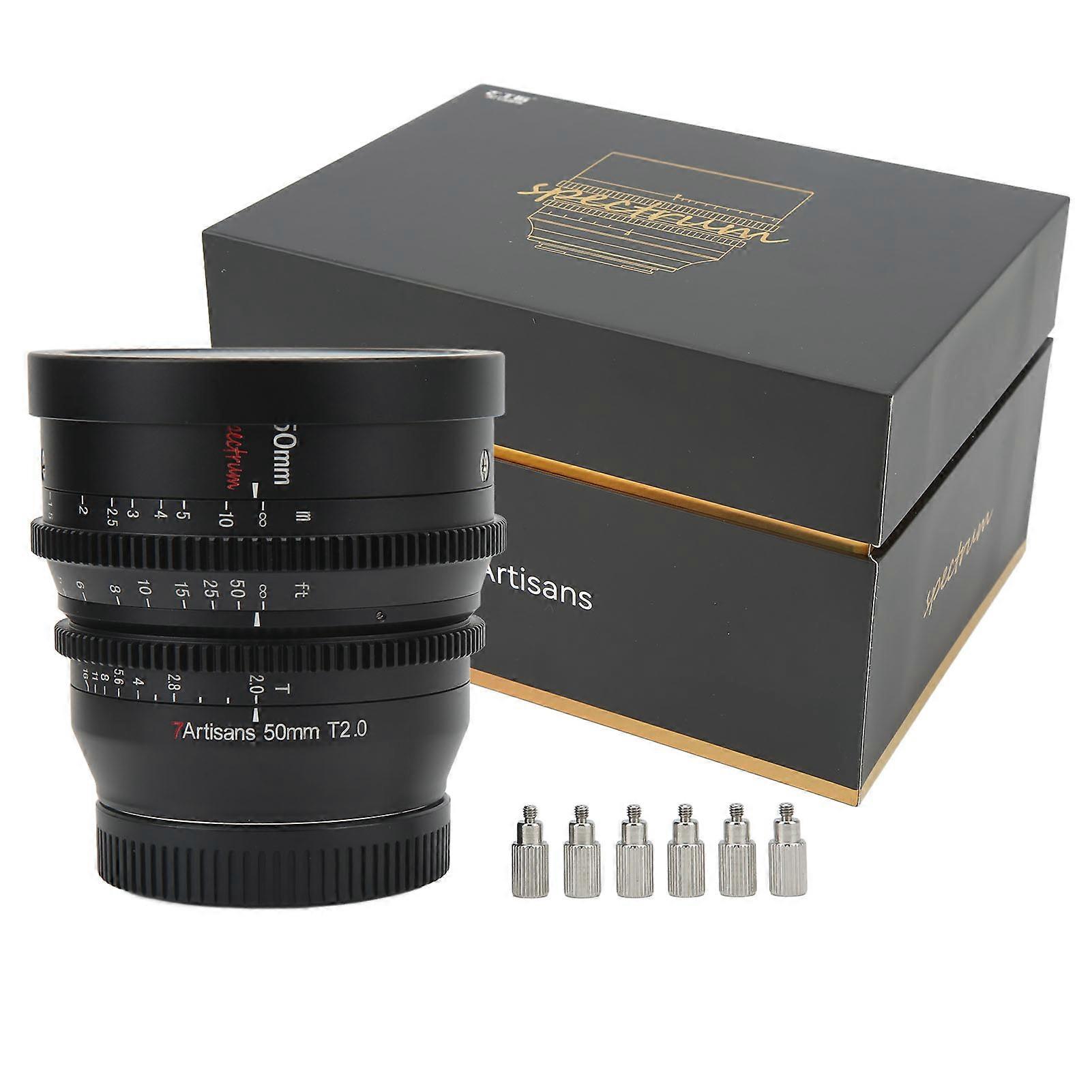 7 Artisans Mount Cine Lens 50mm Manual Focus T2.0 Large Aperture Lens for R Bayonet Cameras