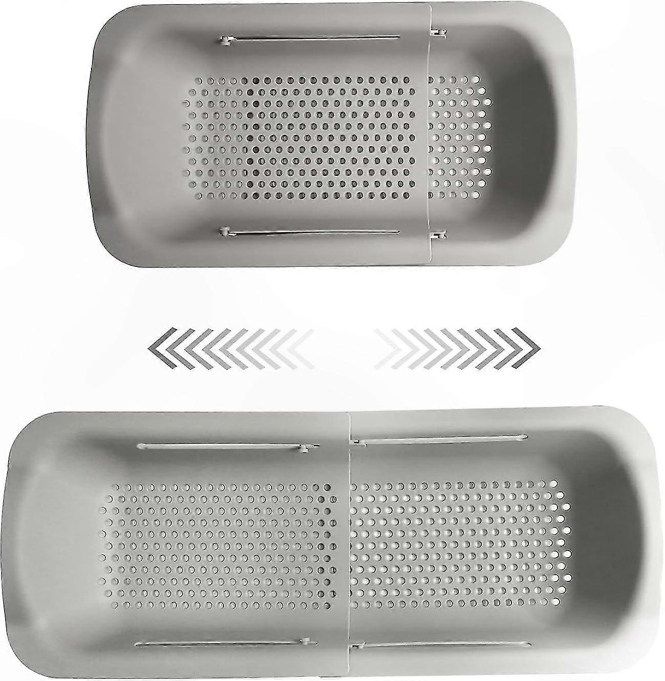 Grey Adjustable Sink Colander for Kitchen Use