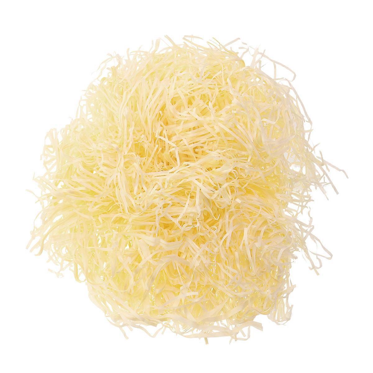 Natural Lafite Grass Silk Paper Shred Filler – Beige & Yellow Crinkle Cut Tissue for Gift Boxes, Wedding, Birthday, Christmas Hampers & Candy