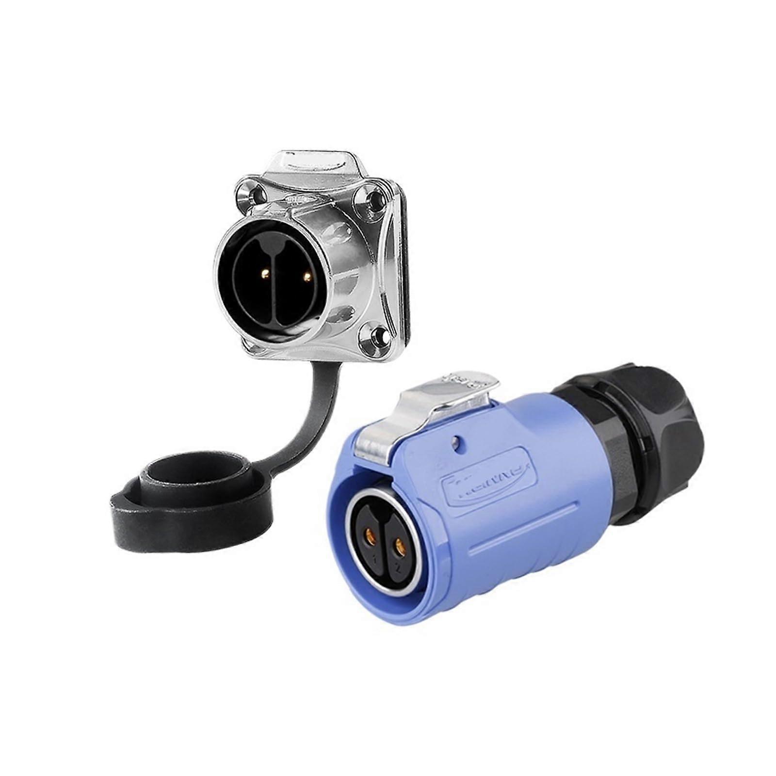 LP20 Aviation Socket 2 Core, Four-Hole Flange, Reverse Installation With Fence, Compatible With LP20 Plugs