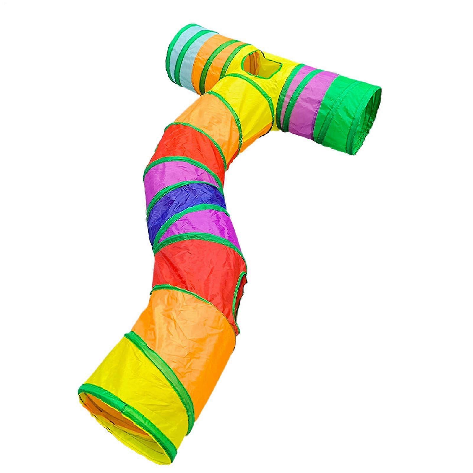 Cat tunnel, large cat play tunnel tube with play ball, peek hole, interactive kitten house, colorful pet accessories for small breeds, and home.