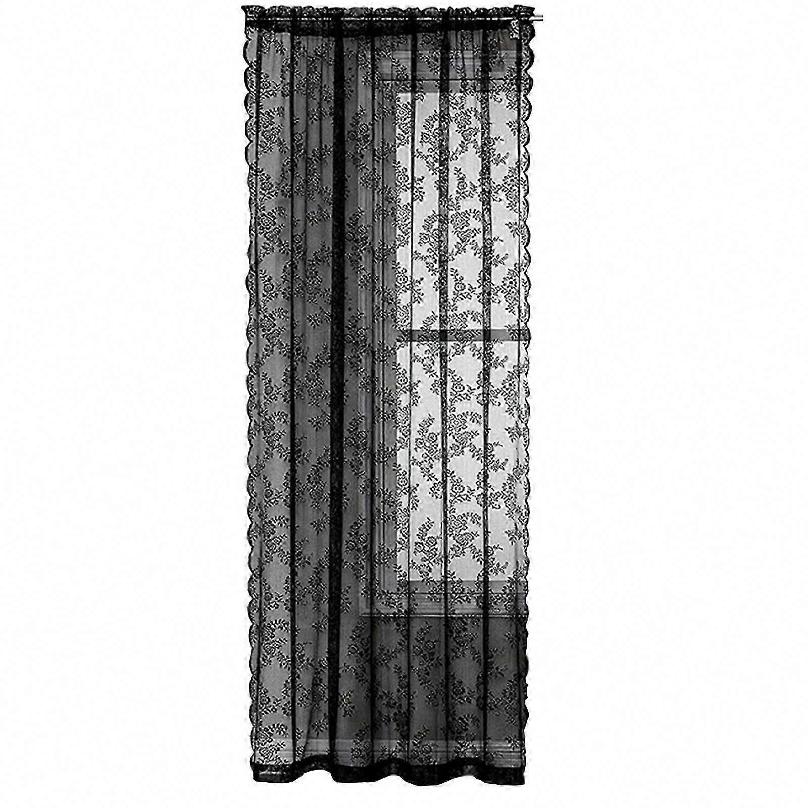 Window Curtain Lace Sheer Window Drape, Soft Polyester Lace Curtain Easy Installation for Various Window Sizes White