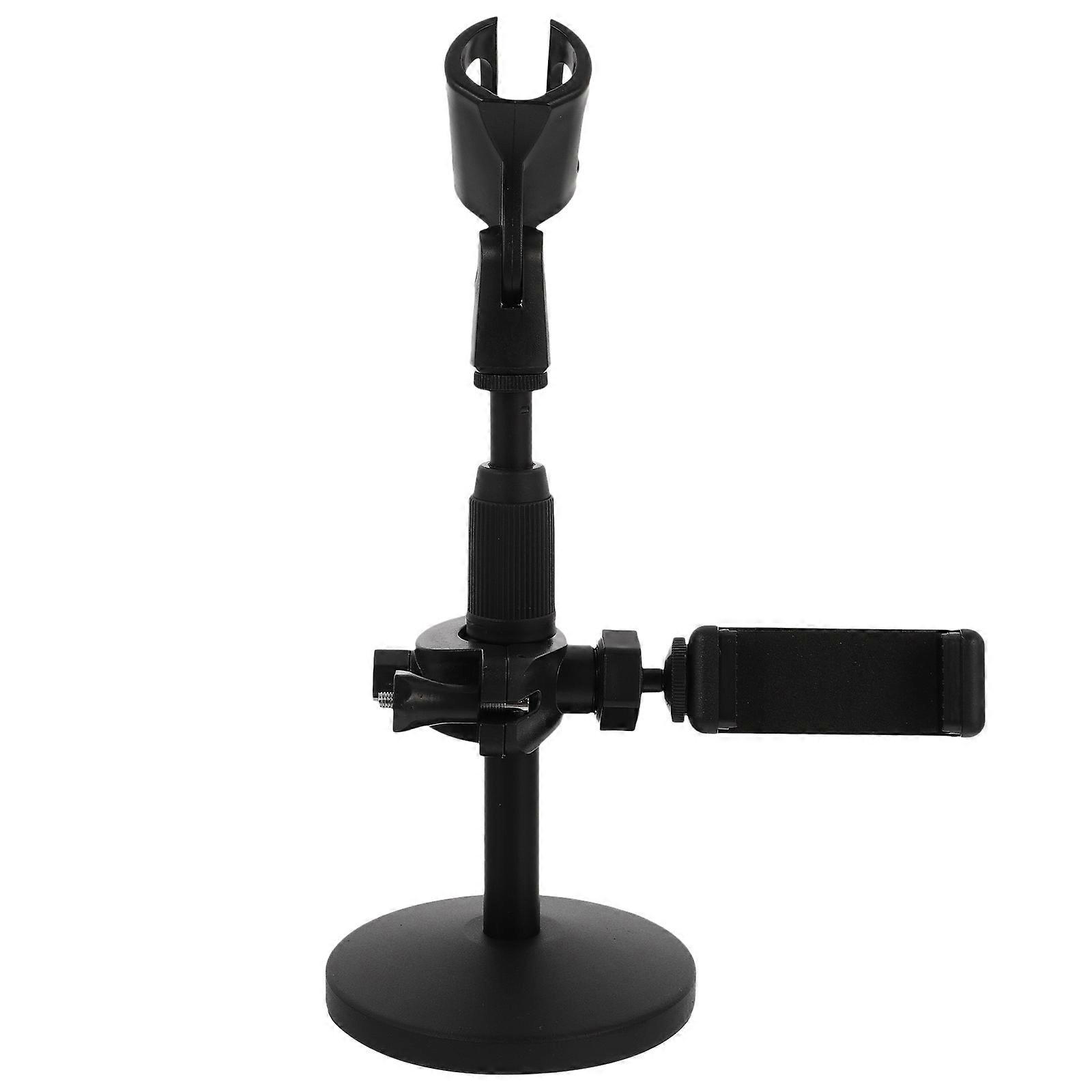 Desktop Microphone Stand Adjustable Height For Conference Lecture 1Pack Square Base Metal Material
