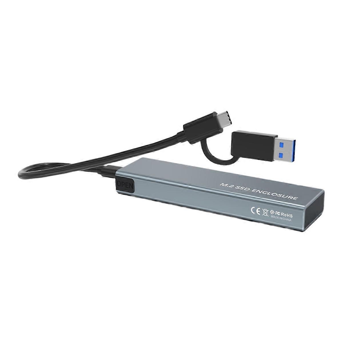 Dual Protocol M2 NVMe NGFF SATA SSD Enclosure 10Gbps USB3.1 External Enclosure Box for 2230 2242 22