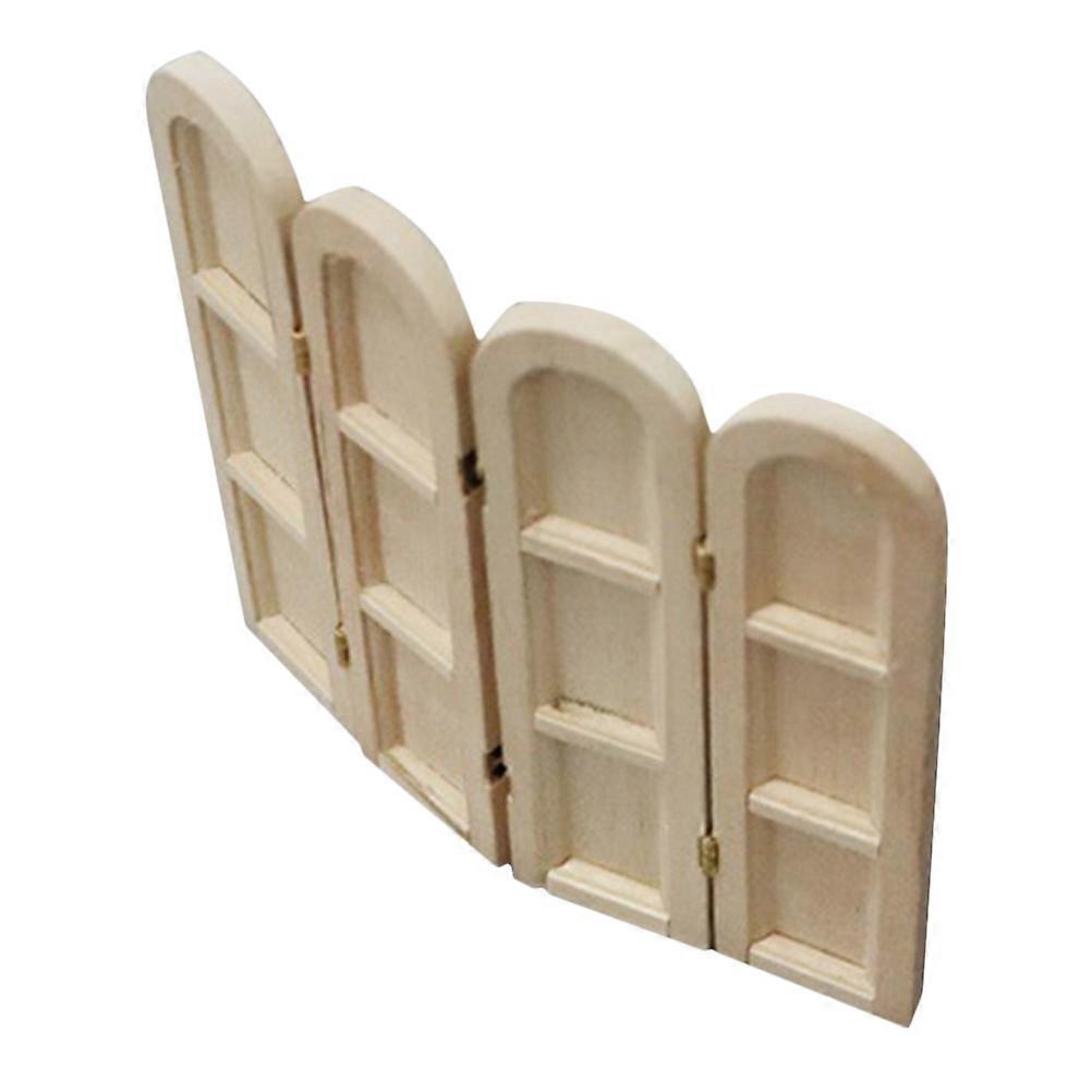 Lightweight Miniature Wooden Folding Screen Model for Dollhouse Decoration – DIY Mini Screen Prop for Creative Micro Landscape Furniture in Living