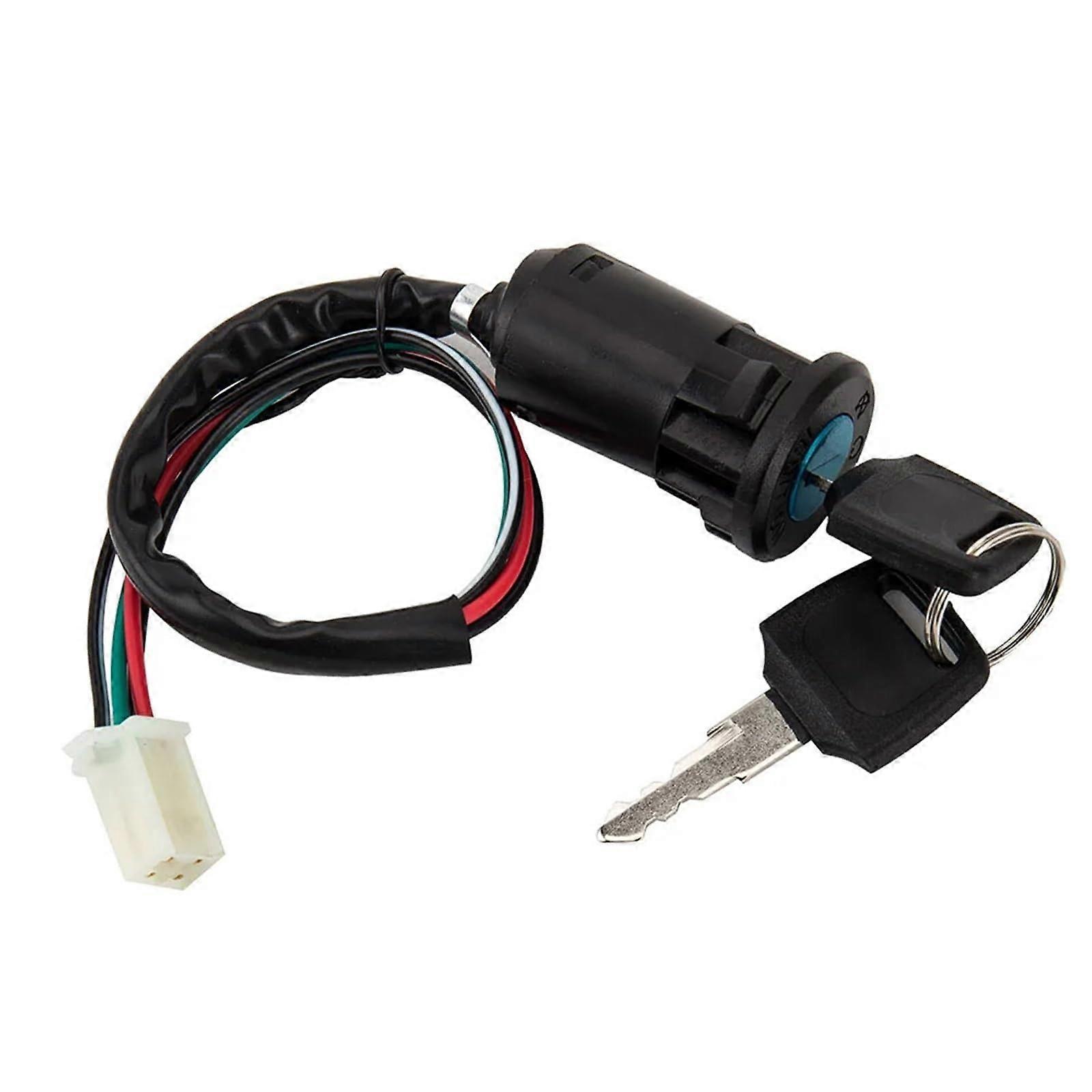 Zündschlüsselschalter Replacement for Mini Moto 22mm Handlebar, 4 Wire Ignition Switch with 2 Keys, Plug-and-Play Compatibility