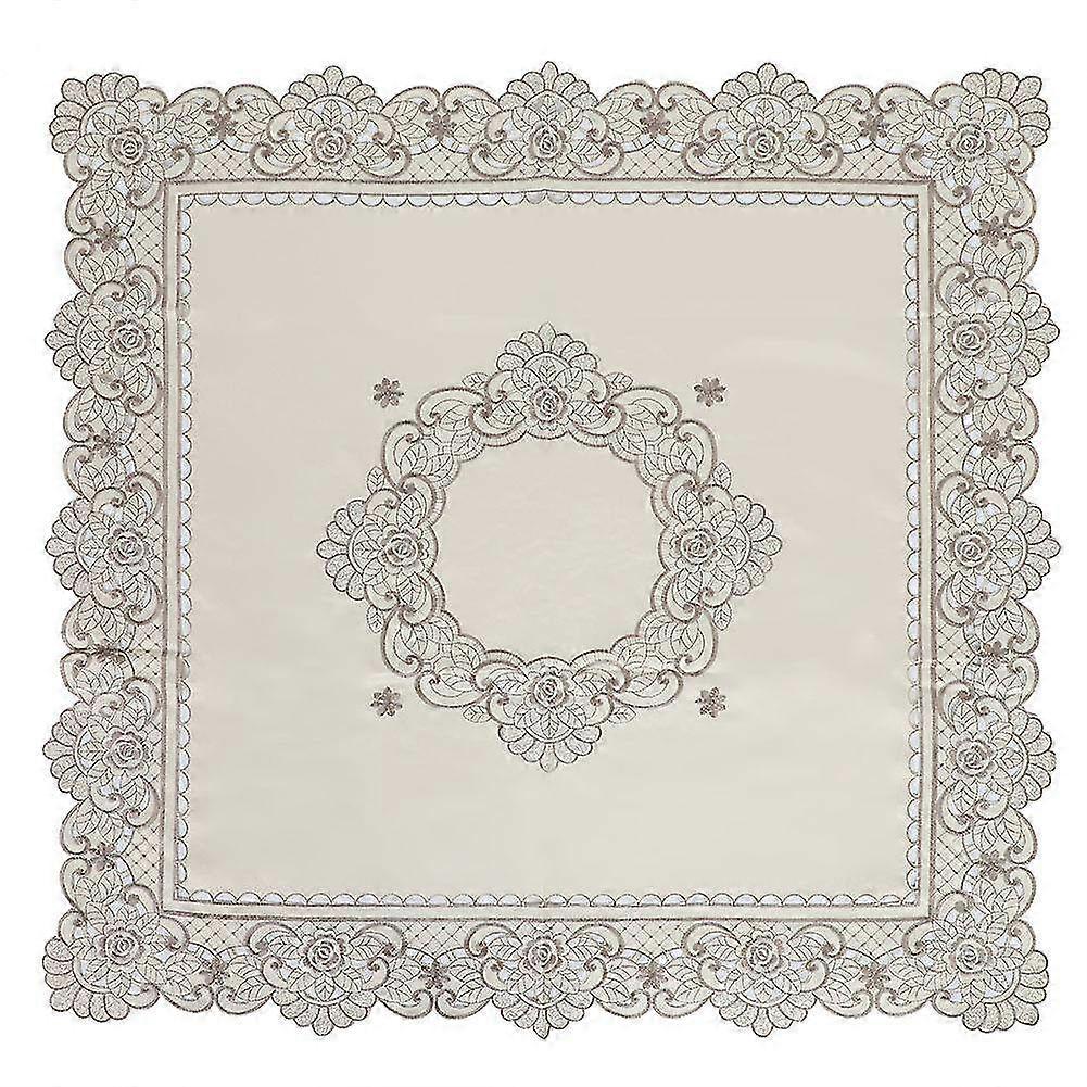 Square Embroidered Dustproof Table Cover & Dining Cloth Protector - Decorative Table Linen (85 x 85 cm) for Stylish Protection