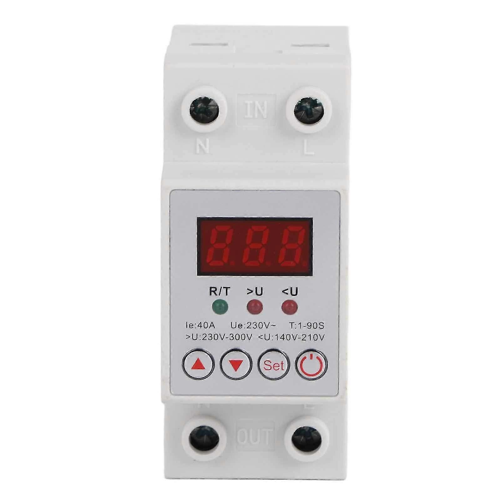 Adjustable Over & Under Voltage Protective Device with Auto Reset for DIN Rail 230V - Essential Electrical Safety Protector