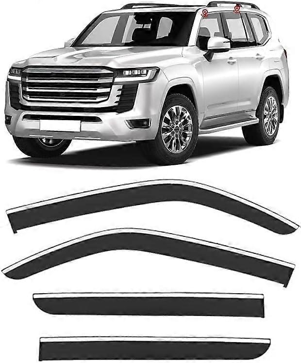 Auto Windabweiser for Toyota Land Cruiser LC300 MK10-J300 2022+ | Side Window Deflector Visor | Durable Acrylic Material