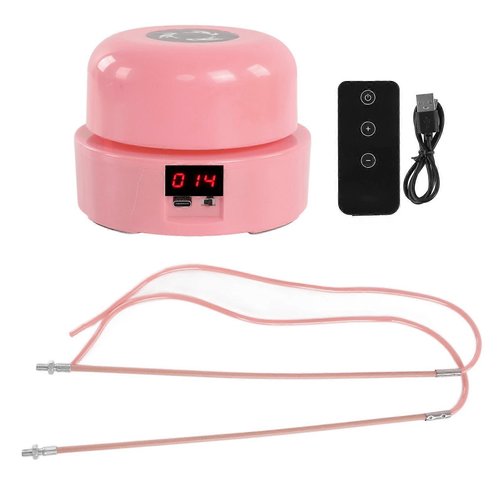 Smart Jump Rope Machine Hands Free Speed Adjustable LCD Display Ergonomic Electric Skipping Machine with Remote Control Pink